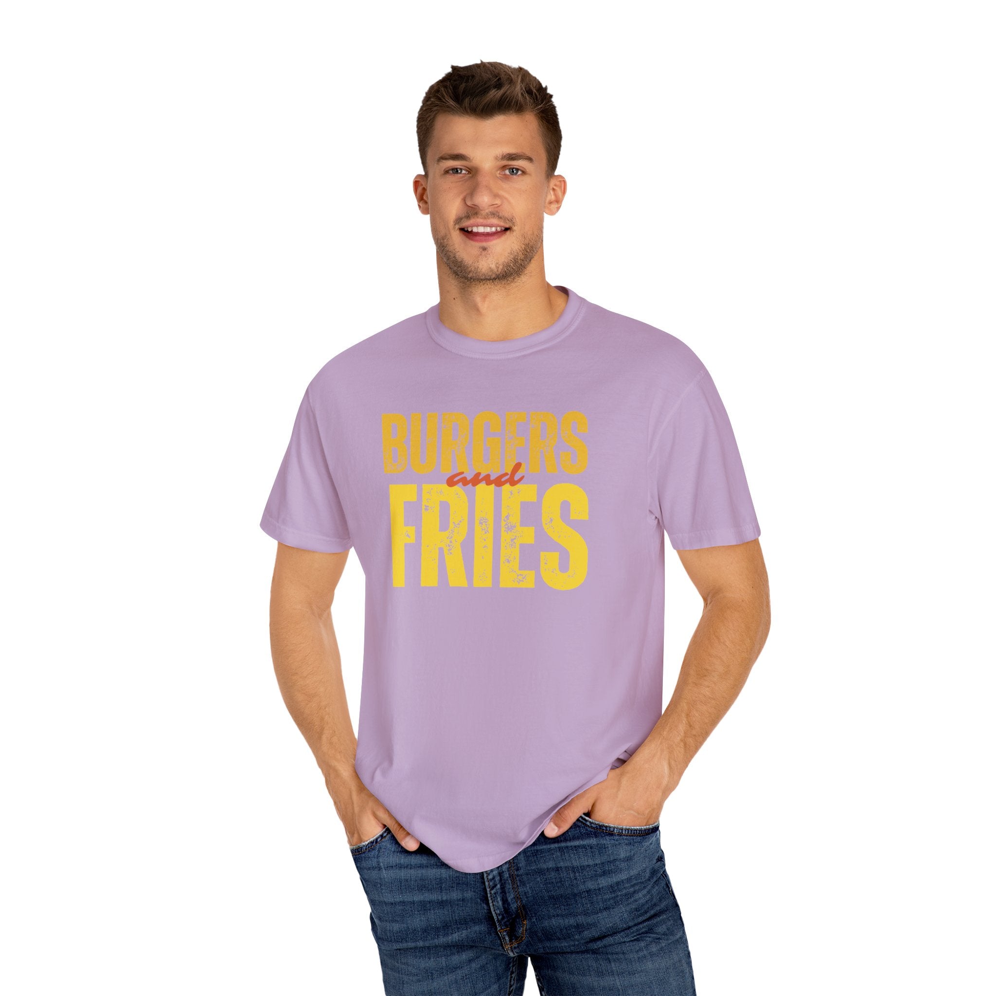 Burgers & Fries T-Shirt, Casual Foodie Tee, Unisex Summer Shirt, Gift for Food Lovers, Fast Food Apparel