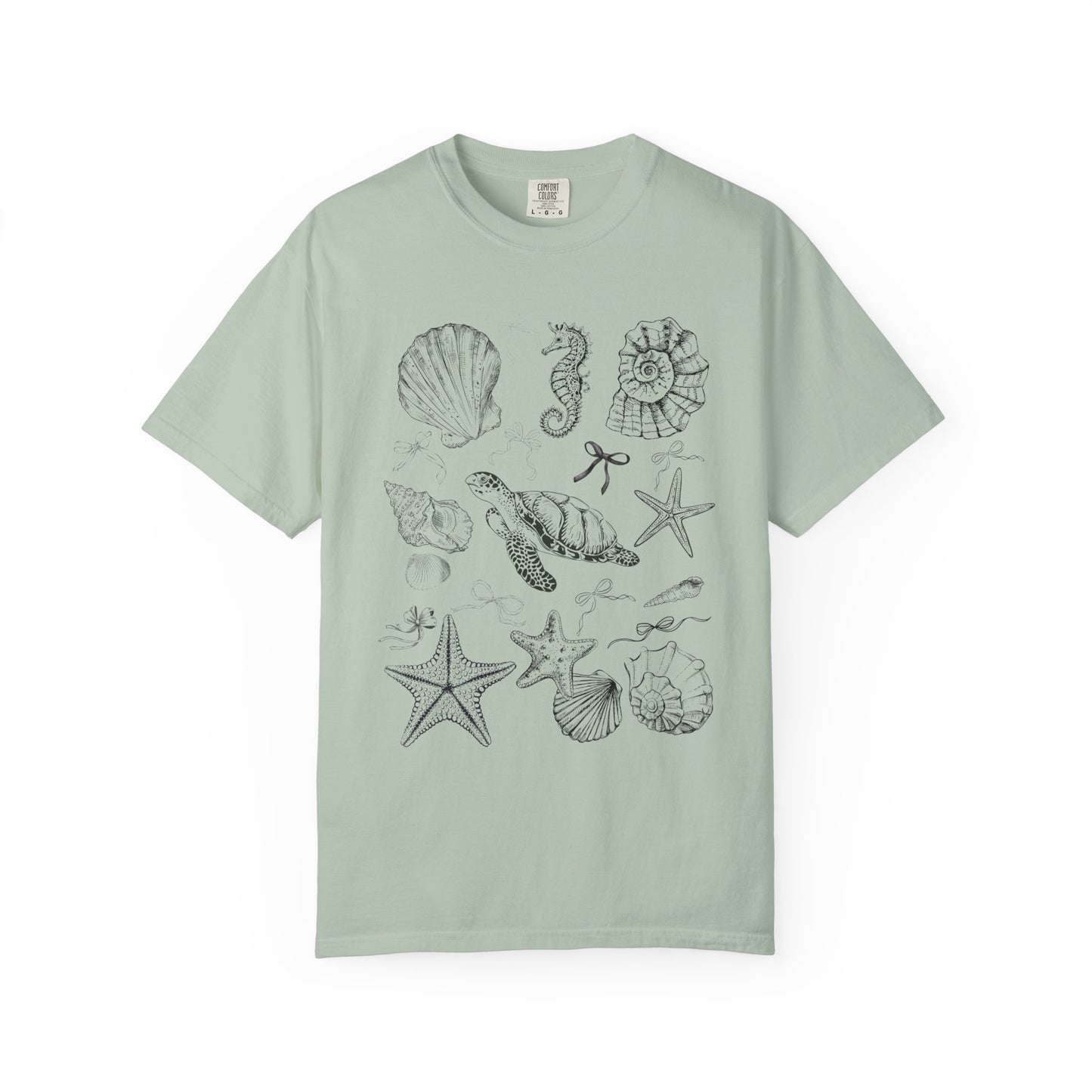Beach Seashell Graphic T-shirt, Unisex Summer Tee, Ocean Vibes Shirt, Seashell Lover Gift, Casual Beachwear, Sea Life T-Shirt