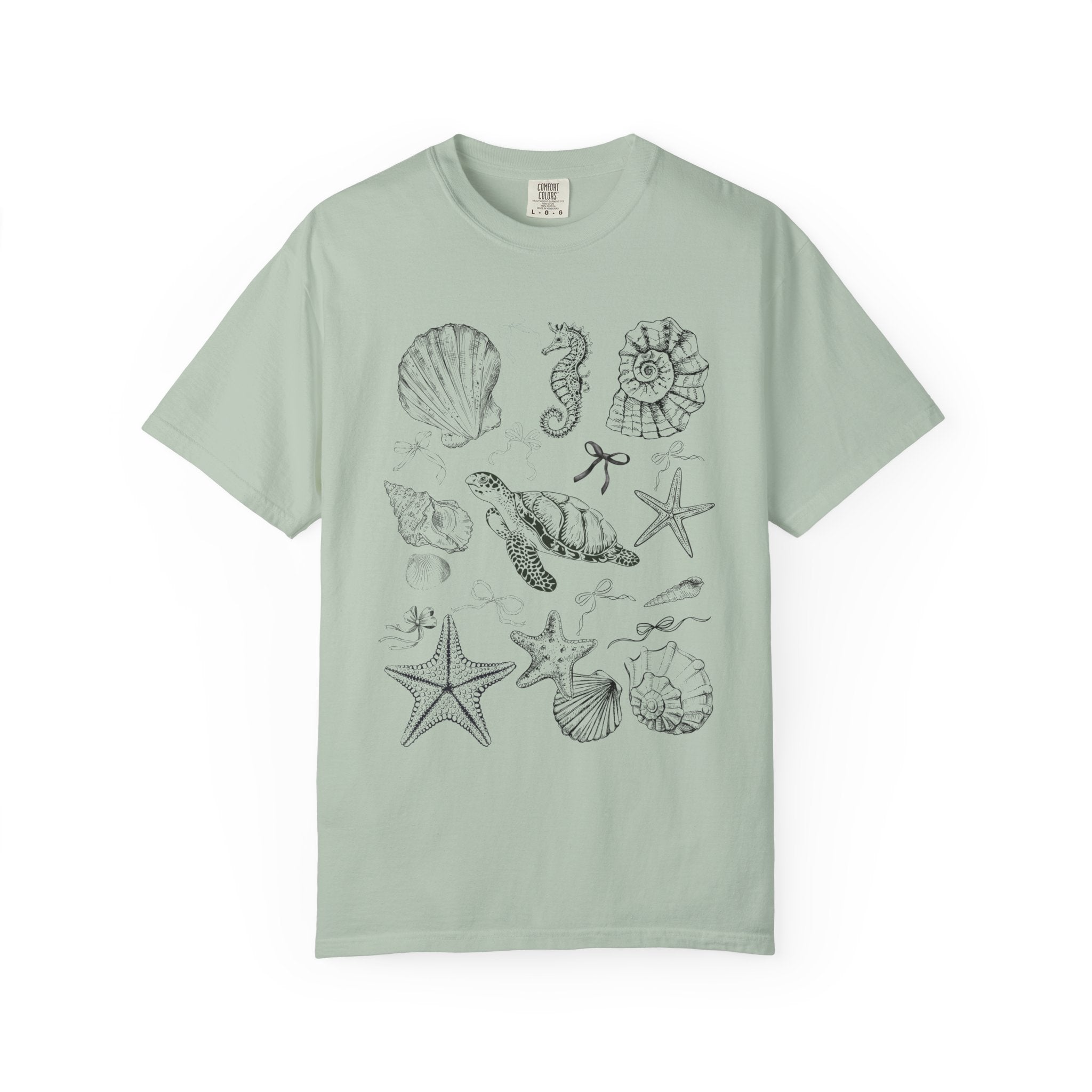 Beach Seashell Graphic T-shirt, Unisex Summer Tee, Ocean Vibes Shirt, Seashell Lover Gift, Casual Beachwear, Sea Life T-Shirt