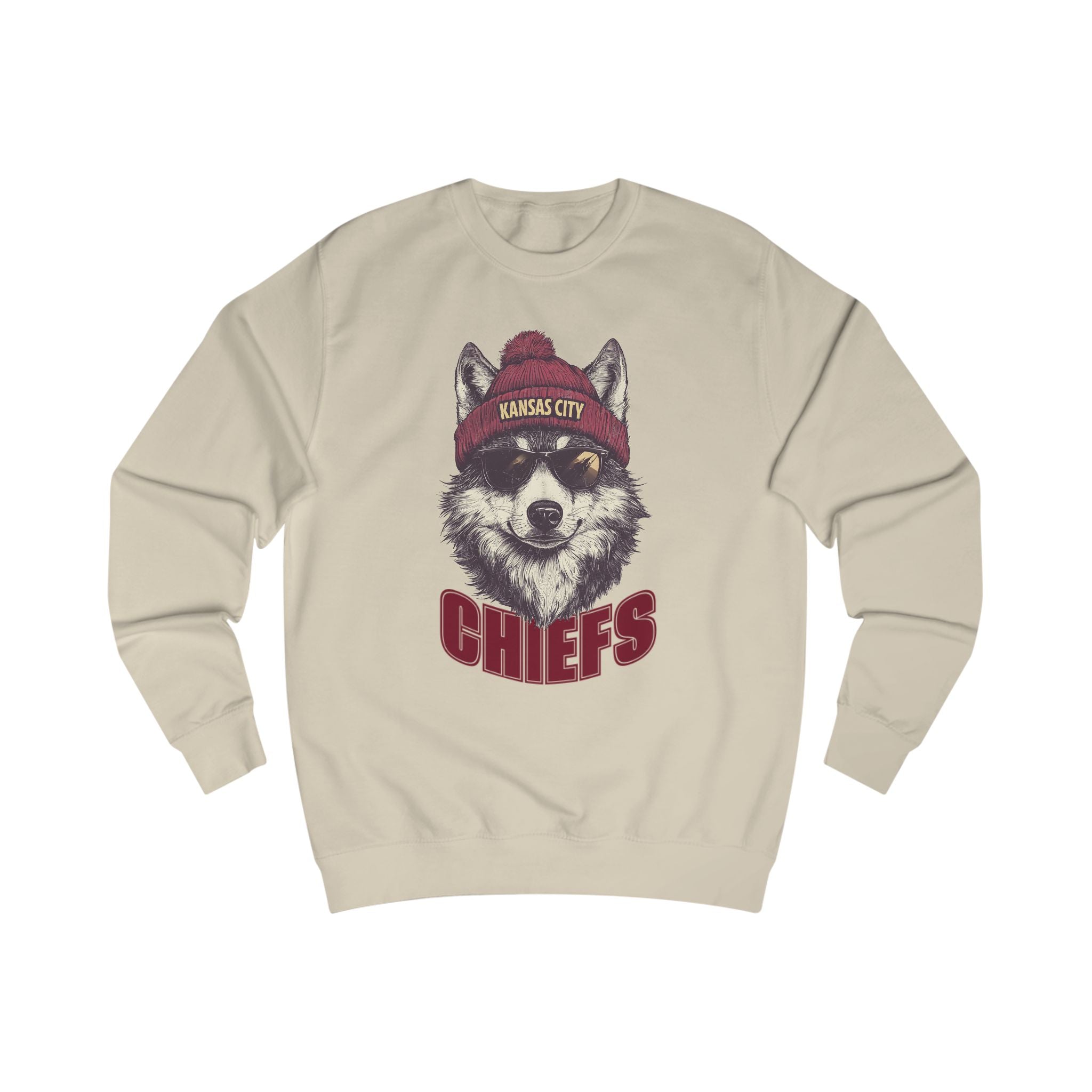 Kansas City Chiefs Wolf Spirit Animal Mascot Unisex Sweatshirt - Cozy Football Graphic Sweatshirt for Animal Lovers, Gift for Spirit Animal Lovers, Football Season Apparel, Casual Wear, Unique Gift