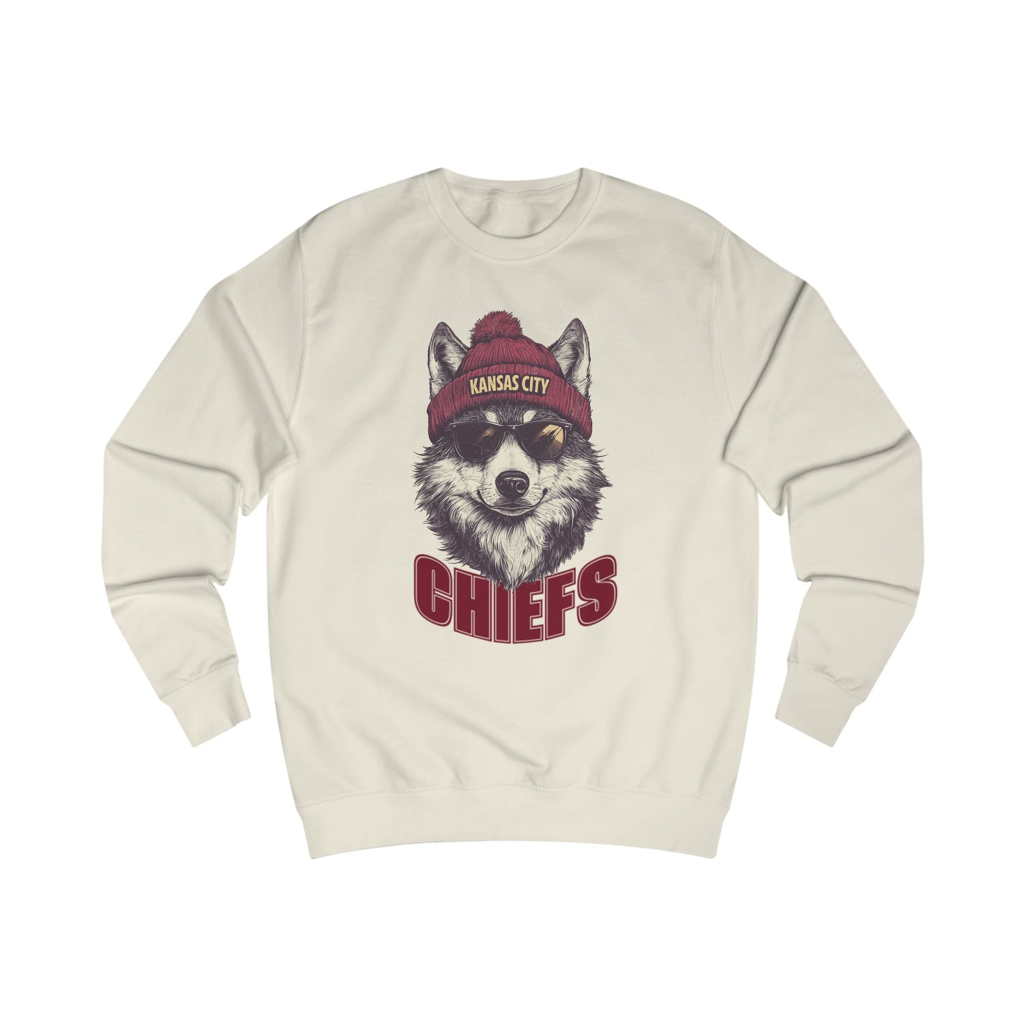 Kansas City Chiefs Wolf Spirit Animal Mascot Unisex Sweatshirt - Cozy Football Graphic Sweatshirt for Animal Lovers, Gift for Spirit Animal Lovers, Football Season Apparel, Casual Wear, Unique Gift