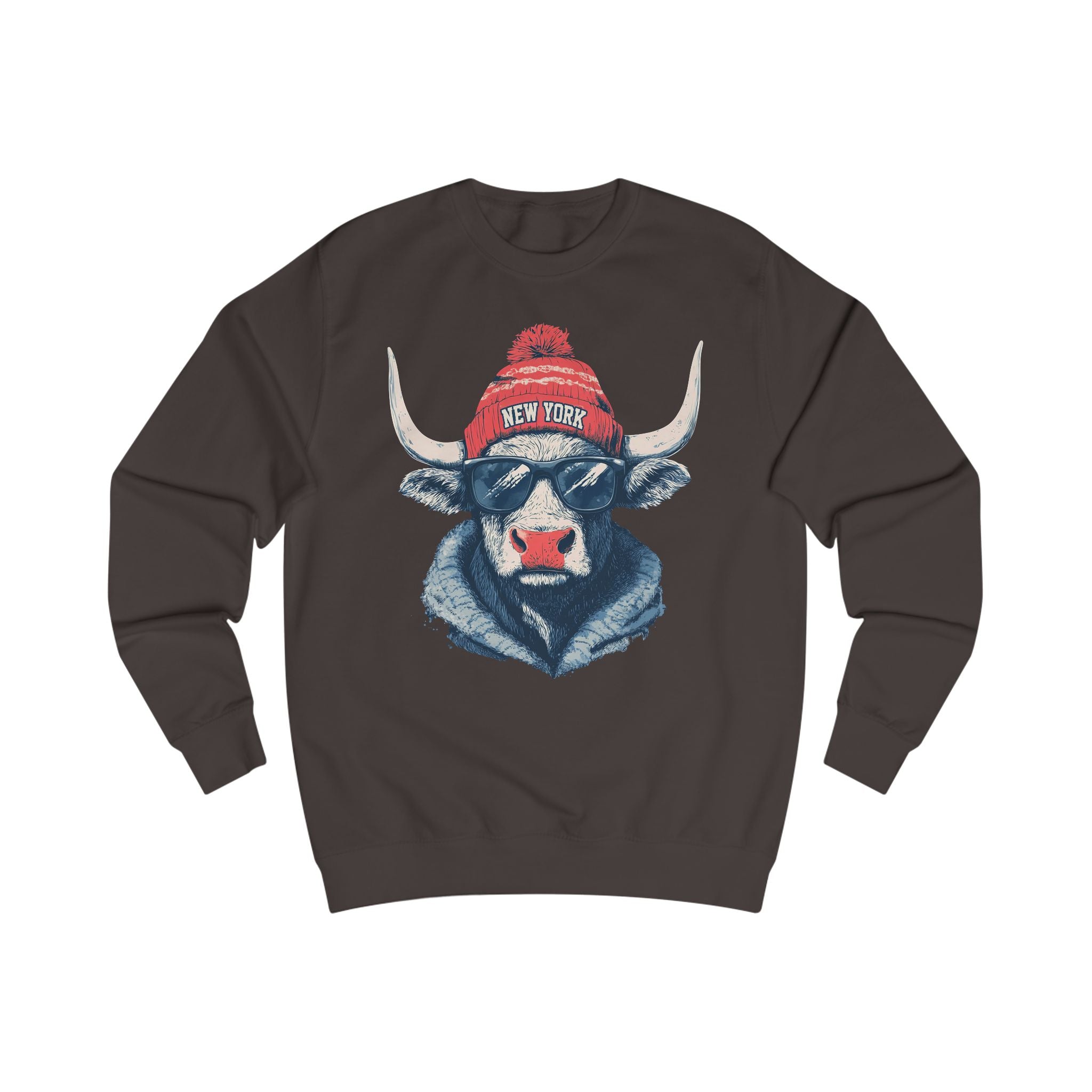 New York Bull Football Sweatshirt - Unisex Sweater, Retro Style Apparel, Vintage Gift for Him/Her, Cozy Fashion, Perfect for Winter