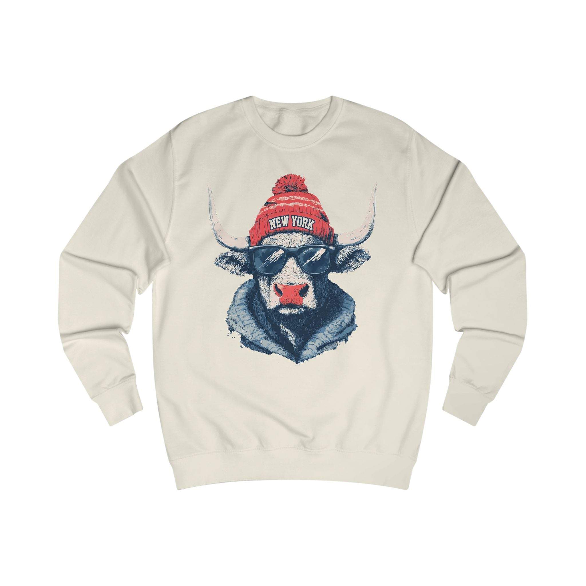 New York Bull Football Sweatshirt - Unisex Sweater, Retro Style Apparel, Vintage Gift for Him/Her, Cozy Fashion, Perfect for Winter