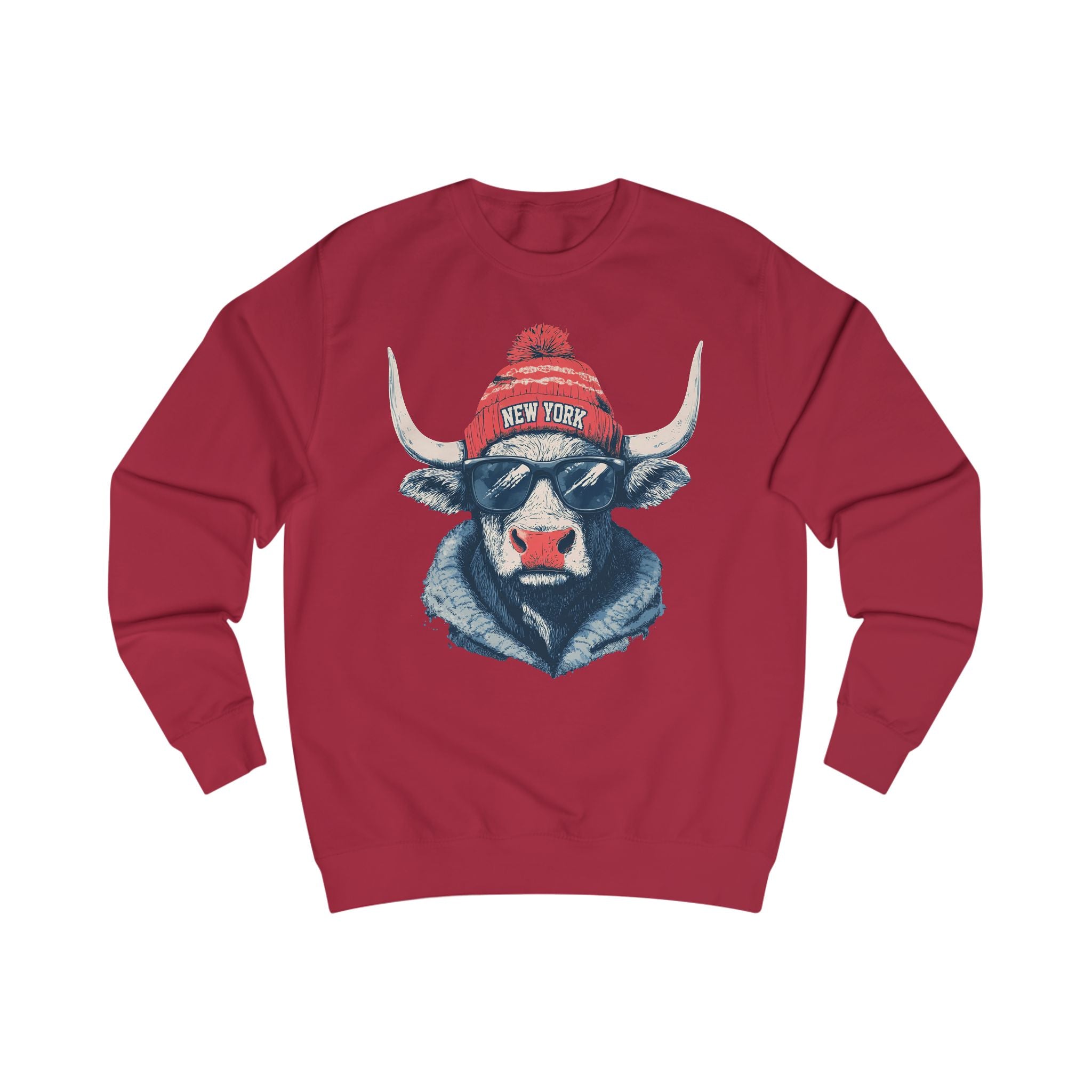 New York Bull Football Sweatshirt - Unisex Sweater, Retro Style Apparel, Vintage Gift for Him/Her, Cozy Fashion, Perfect for Winter