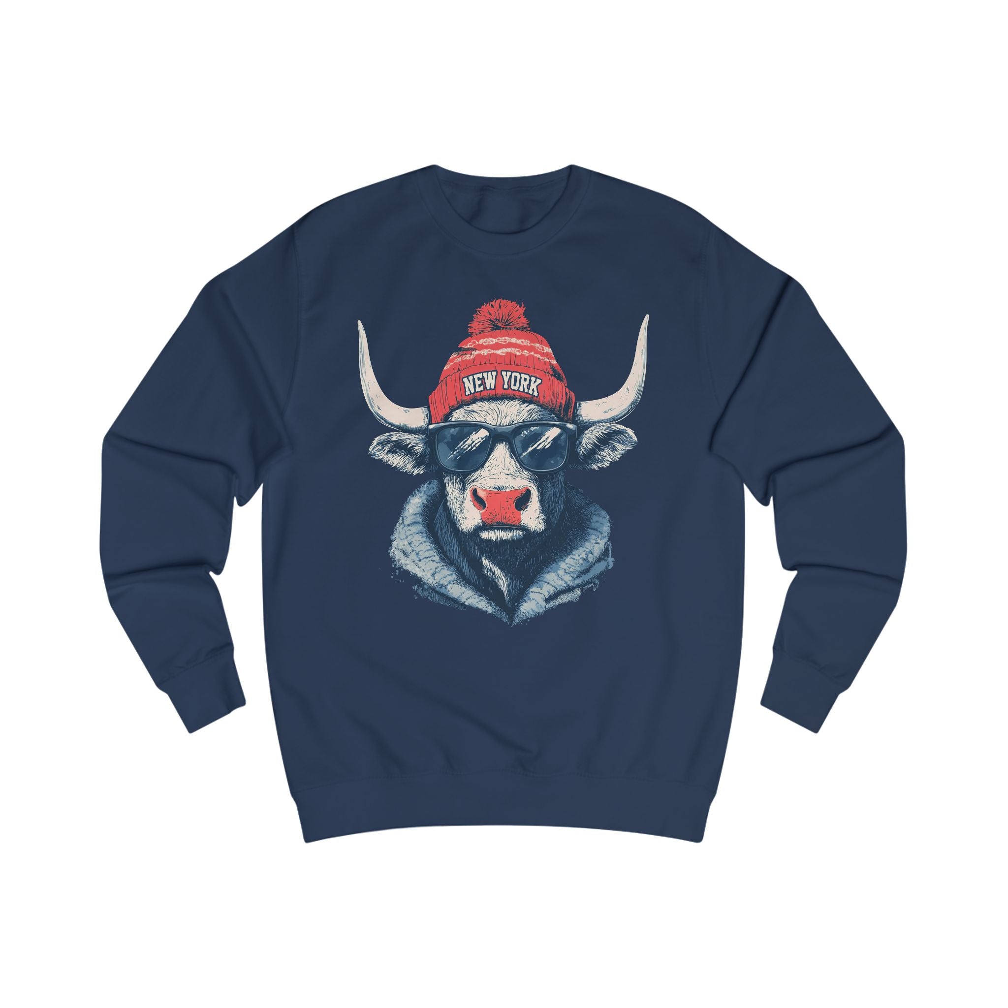 New York Bull Football Sweatshirt - Unisex Sweater, Retro Style Apparel, Vintage Gift for Him/Her, Cozy Fashion, Perfect for Winter