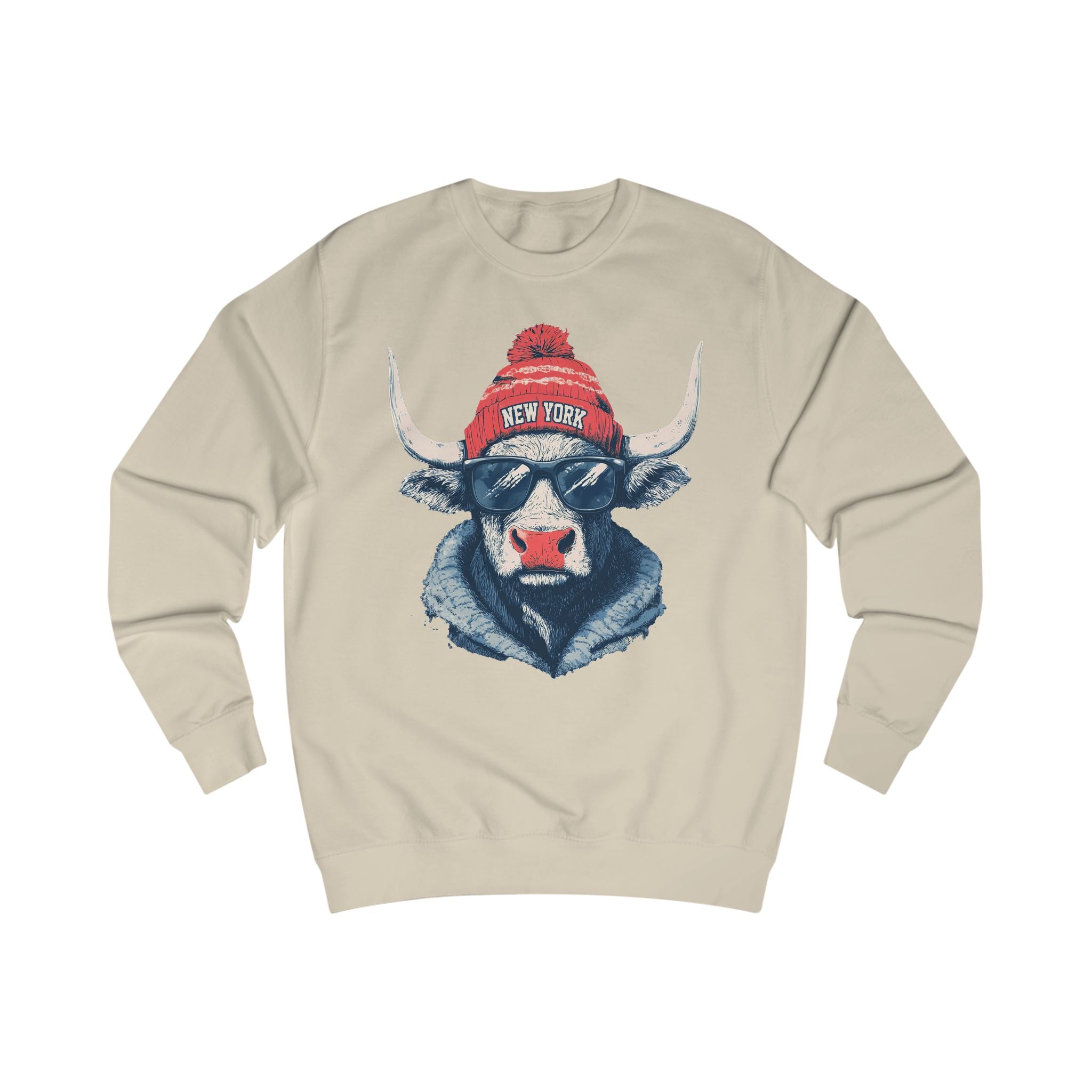 New York Bull Football Sweatshirt - Unisex Sweater, Retro Style Apparel, Vintage Gift for Him/Her, Cozy Fashion, Perfect for Winter