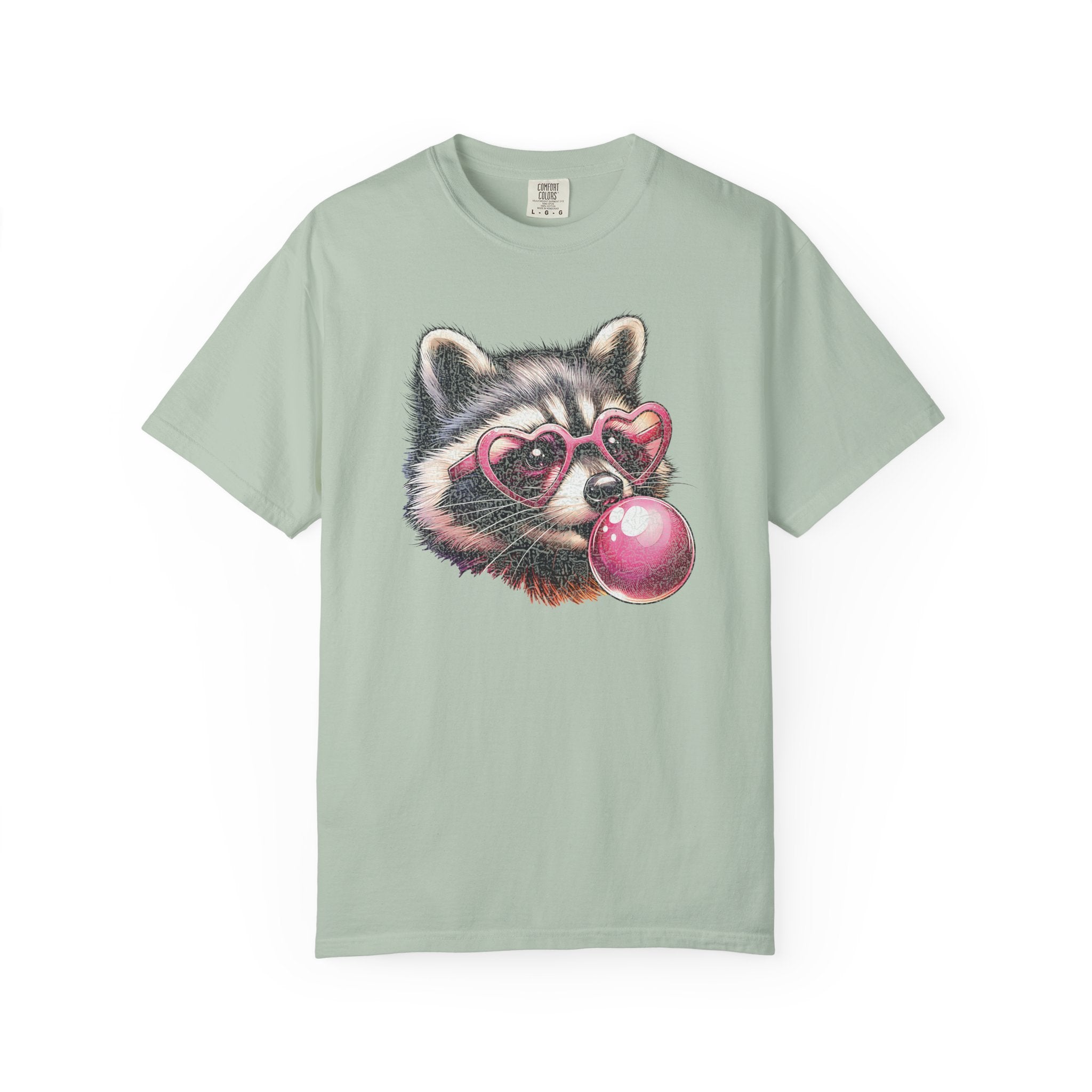 Cute Bubblegum Raccoon with Heart Sunglasses T-shirt