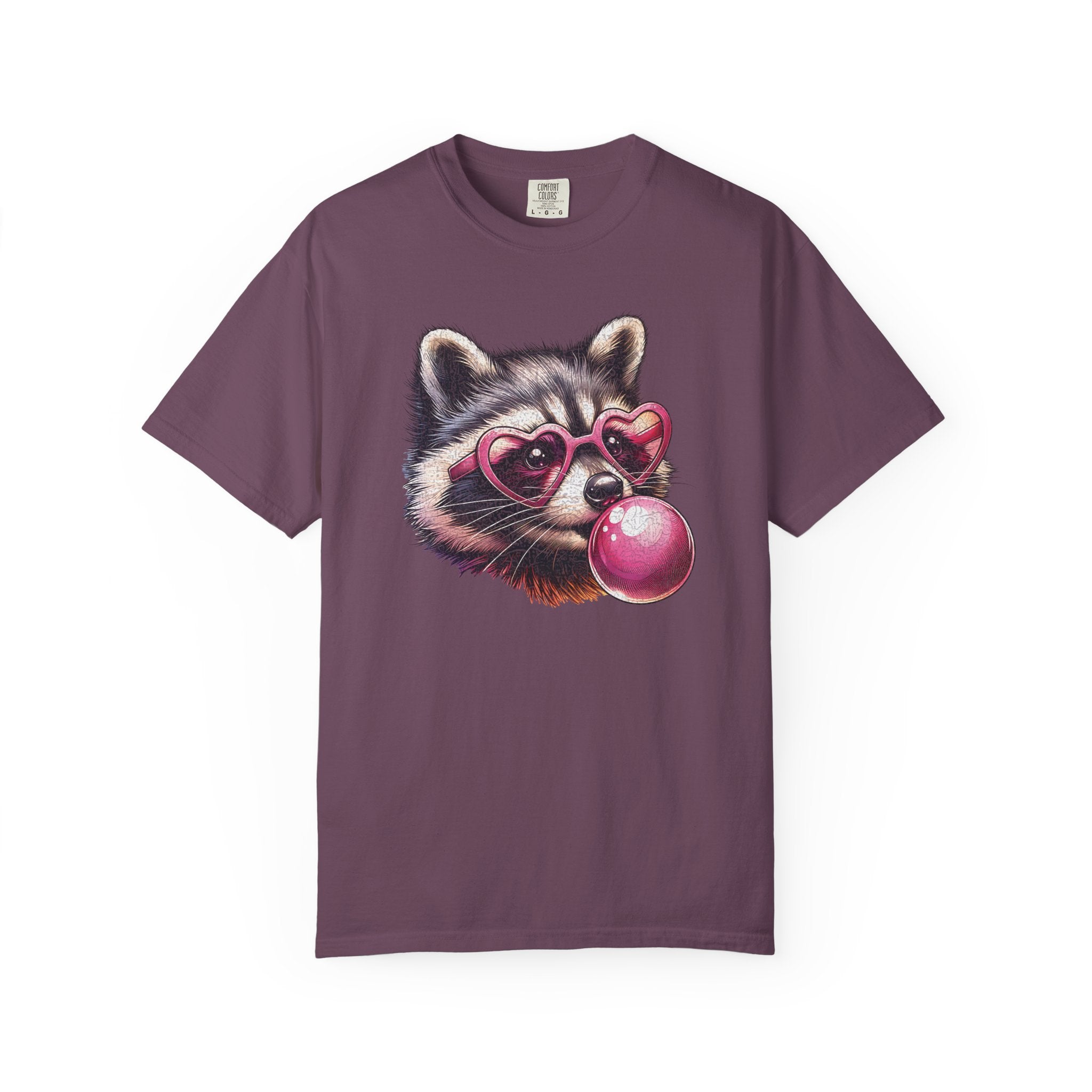 Cute Bubblegum Raccoon with Heart Sunglasses T-shirt