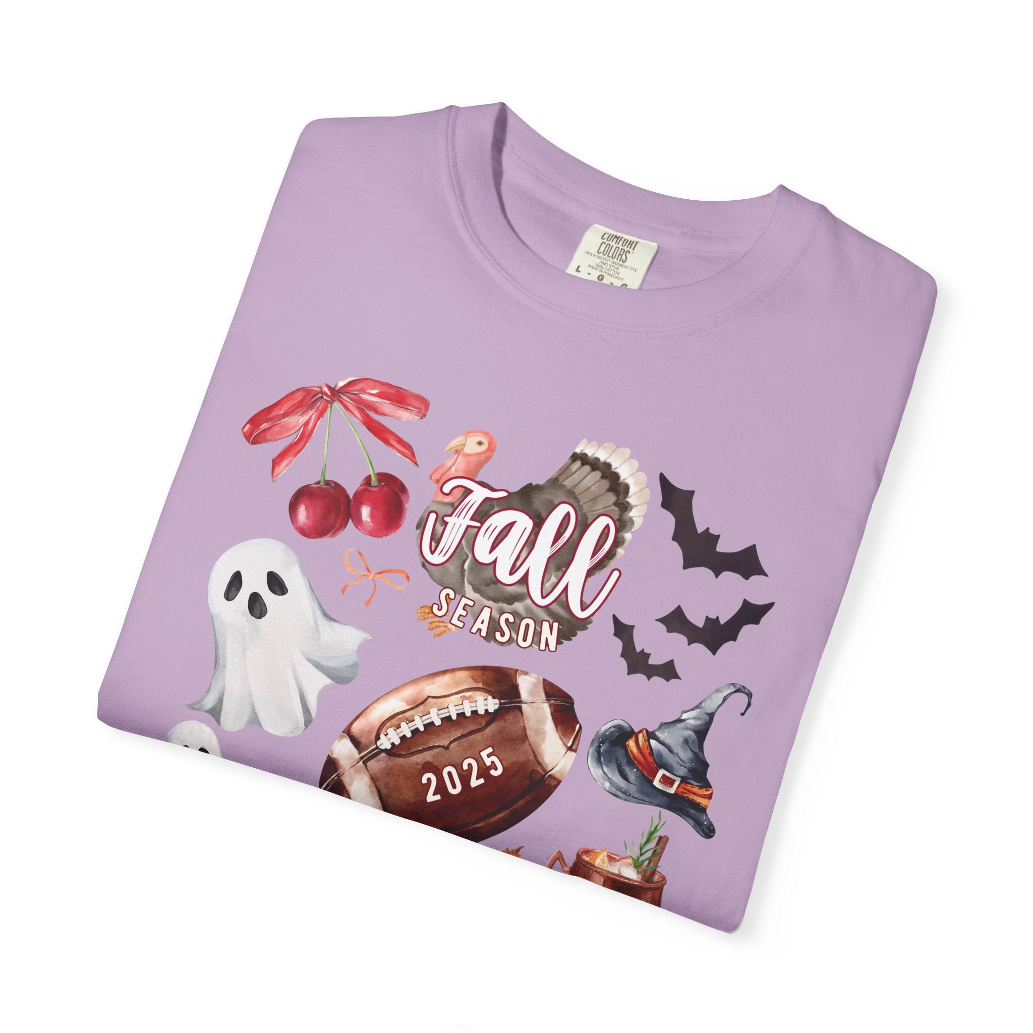 Fall-Themed Unisex Garment-Dyed T-Shirt, Autumn Tee, Halloween Shirt, Cozy Fall Apparel, Seasonal Fashion, Pumpkin Spice Tee