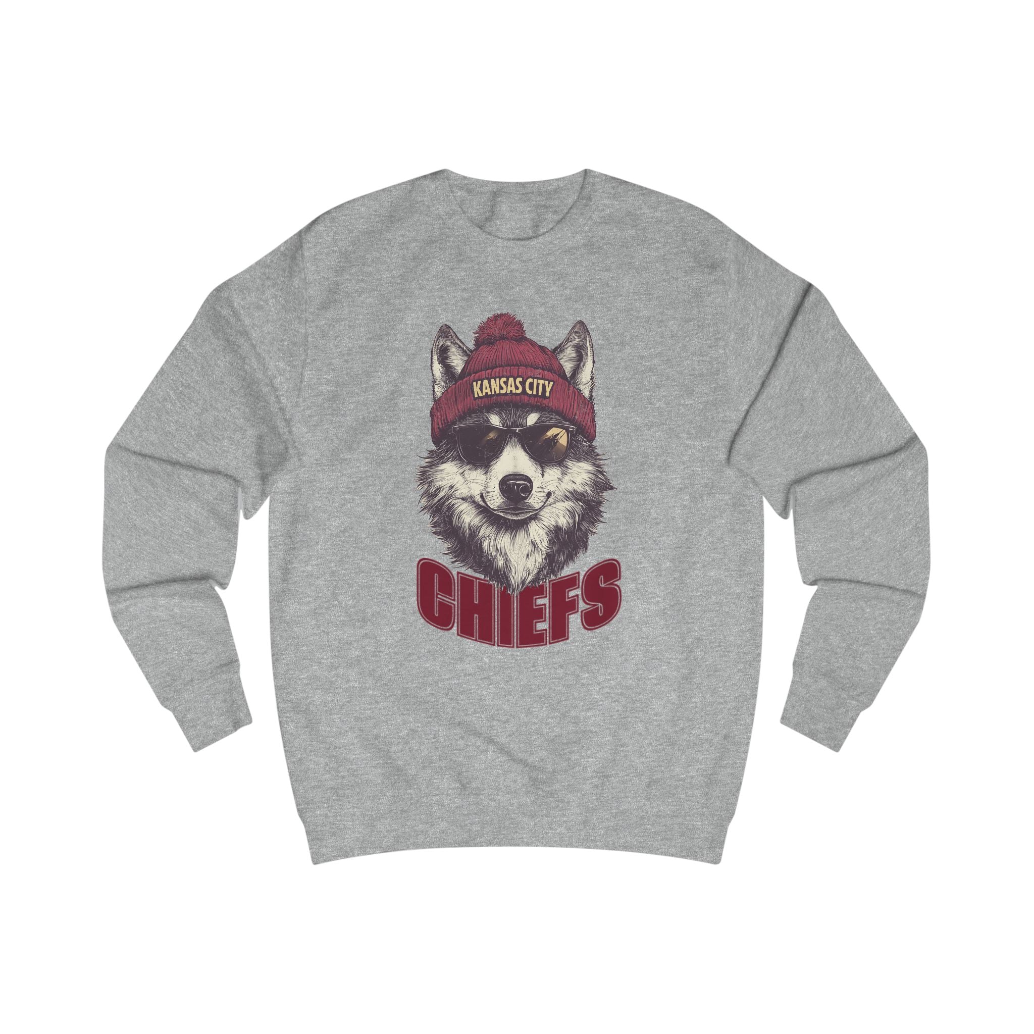 Kansas City Chiefs Wolf Spirit Animal Mascot Unisex Sweatshirt - Cozy Football Graphic Sweatshirt for Animal Lovers, Gift for Spirit Animal Lovers, Football Season Apparel, Casual Wear, Unique Gift