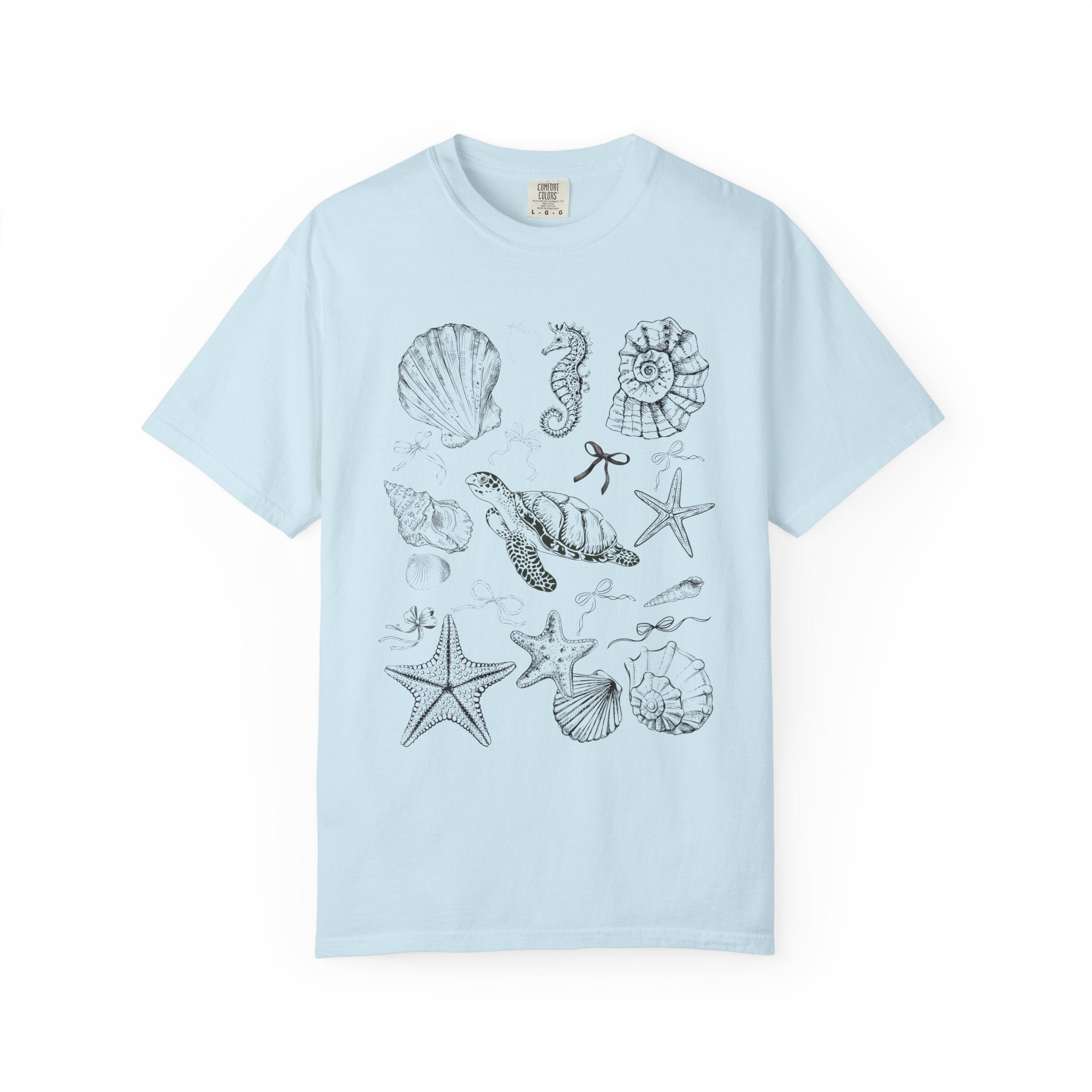Beach Seashell Graphic T-shirt, Unisex Summer Tee, Ocean Vibes Shirt, Seashell Lover Gift, Casual Beachwear, Sea Life T-Shirt