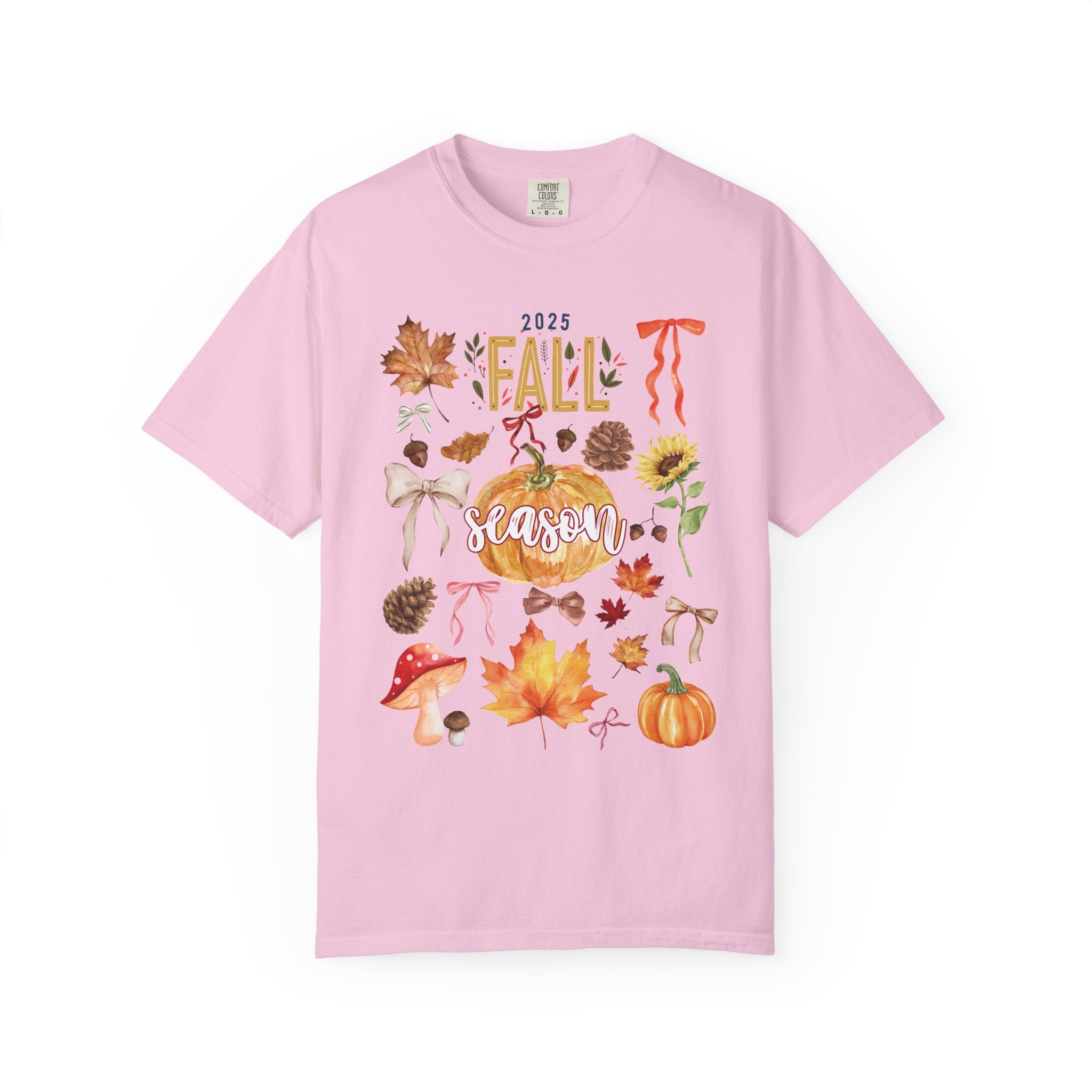 Fall Season Unisex Garment-Dyed T-Shirt, Autumn Apparel, Seasonal Fashion, Cozy Gift, Thanksgiving Tee, Pumpkin Design
