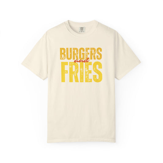 Burgers & Fries T-Shirt, Casual Foodie Tee, Unisex Summer Shirt, Gift for Food Lovers, Fast Food Apparel