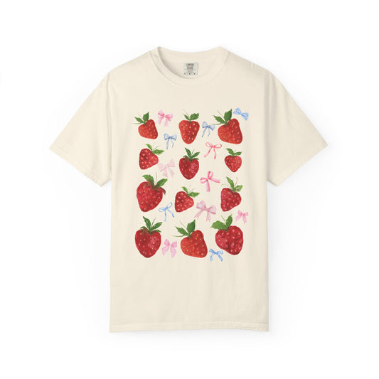 Strawberry Fields Unisex T-Shirt, Cute Summer Tee, Gift for Her, Eco-Friendly Apparel, Casual Wear, Berry Themed Fashion