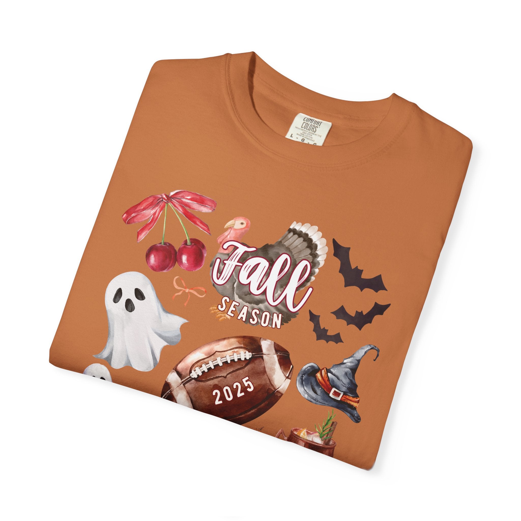 Fall-Themed Unisex Garment-Dyed T-Shirt, Autumn Tee, Halloween Shirt, Cozy Fall Apparel, Seasonal Fashion, Pumpkin Spice Tee