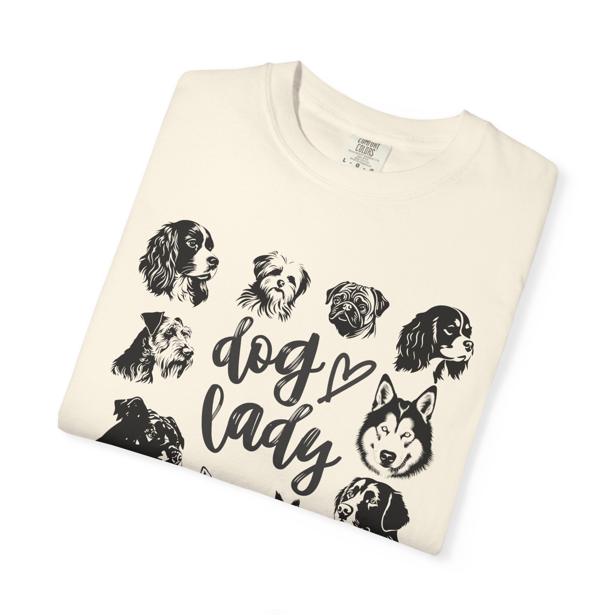 Dog Mom dog lady featuring different dog breeds vintage t-shirt