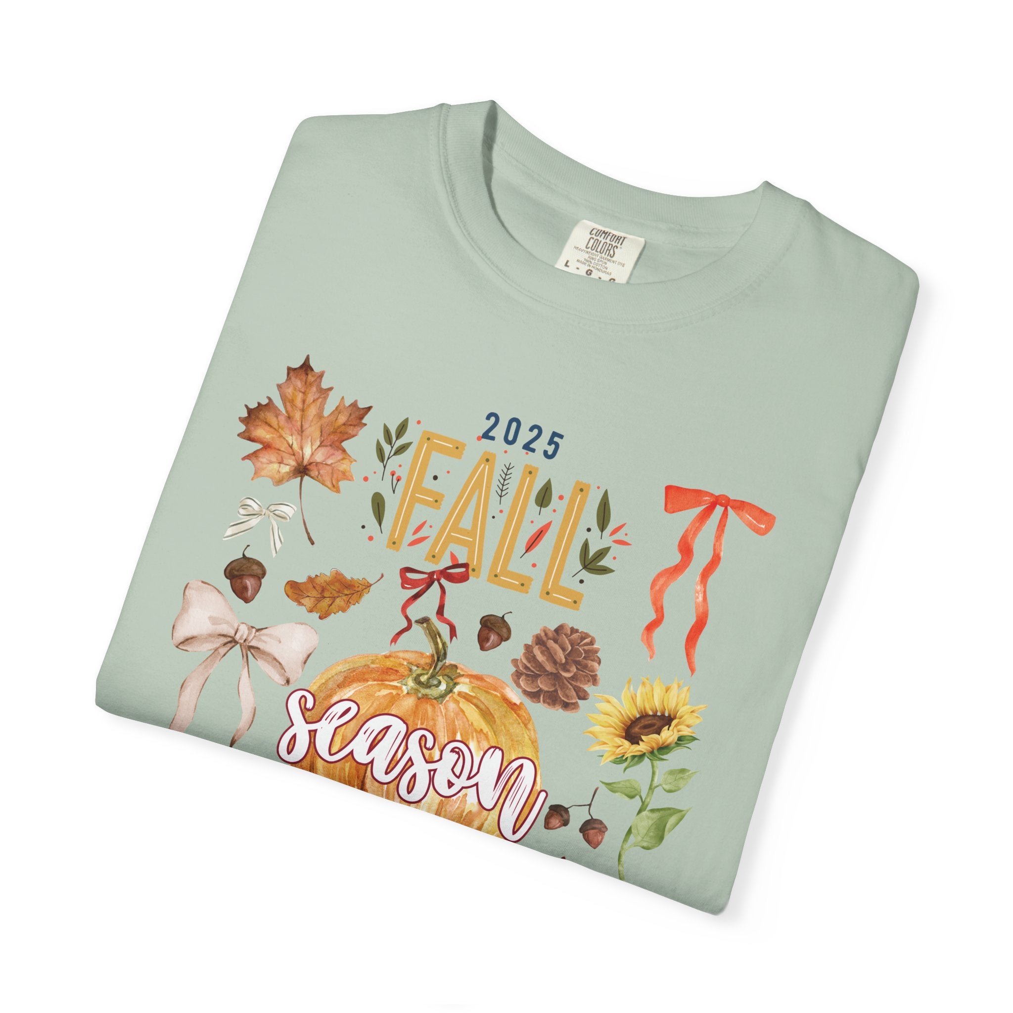 Fall Season Unisex Garment-Dyed T-Shirt, Autumn Apparel, Seasonal Fashion, Cozy Gift, Thanksgiving Tee, Pumpkin Design