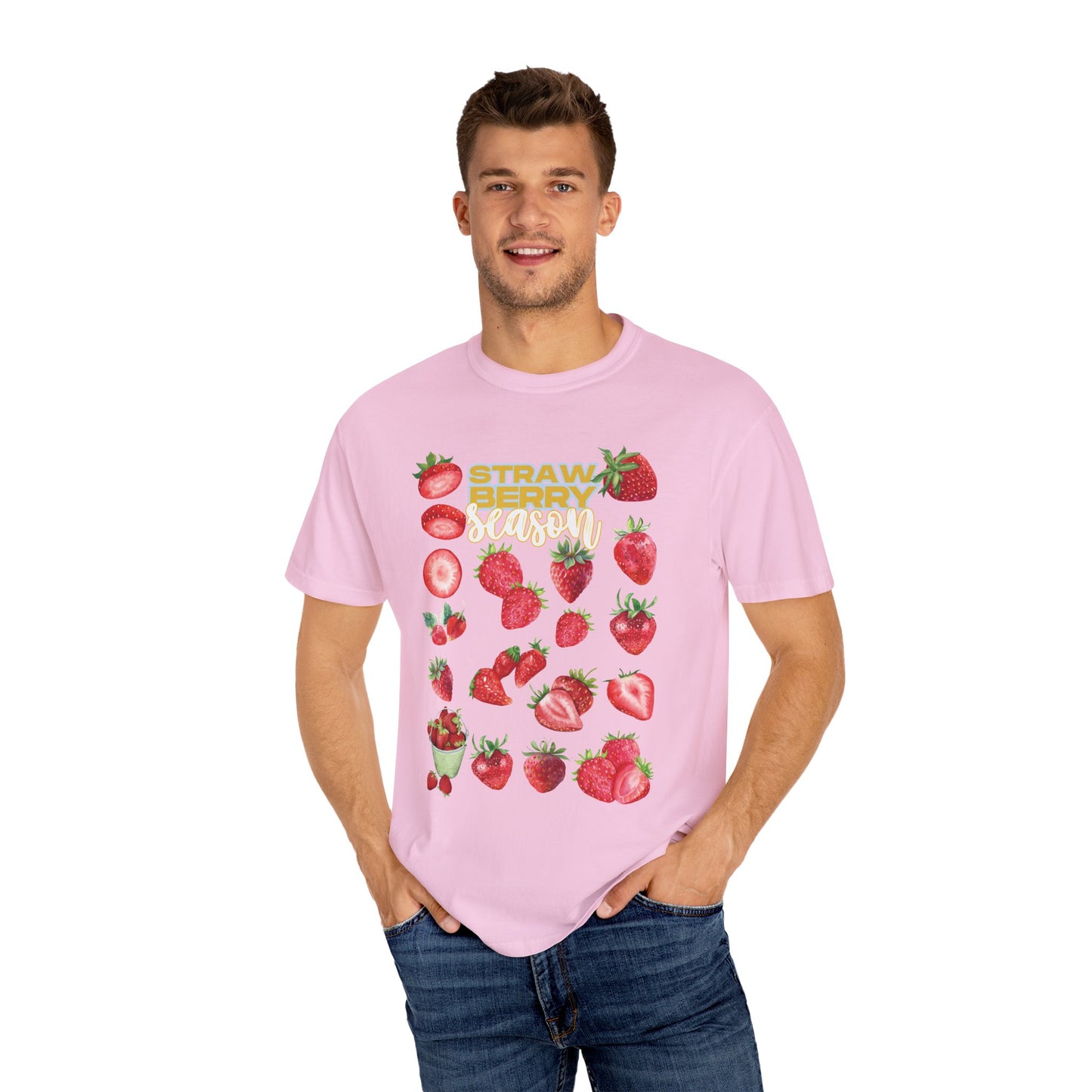 Strawberry Season T-Shirt, Summer Tee, Fruit Lover Gift, Unisex Casual Wear, Fun Graphic Shirt, Cute Outfit Idea
