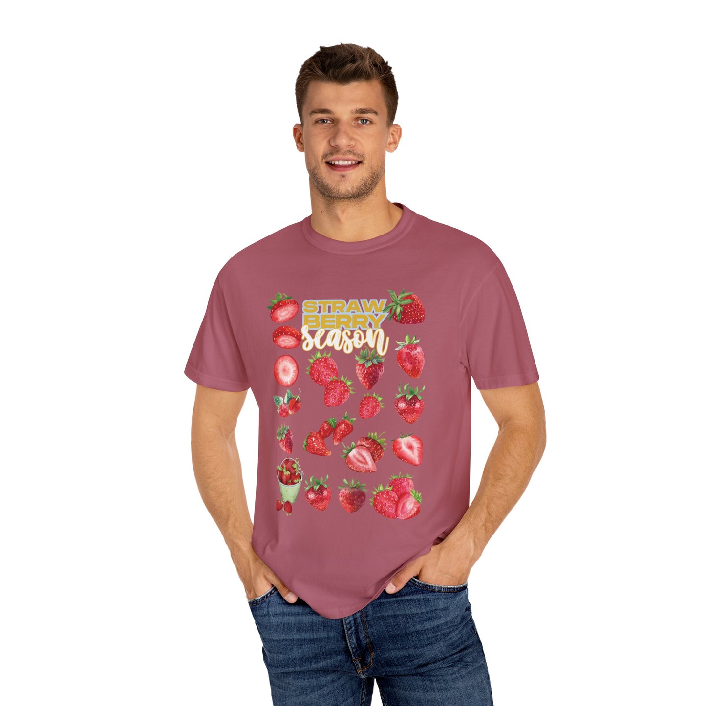 Strawberry Season T-Shirt, Summer Tee, Fruit Lover Gift, Unisex Casual Wear, Fun Graphic Shirt, Cute Outfit Idea