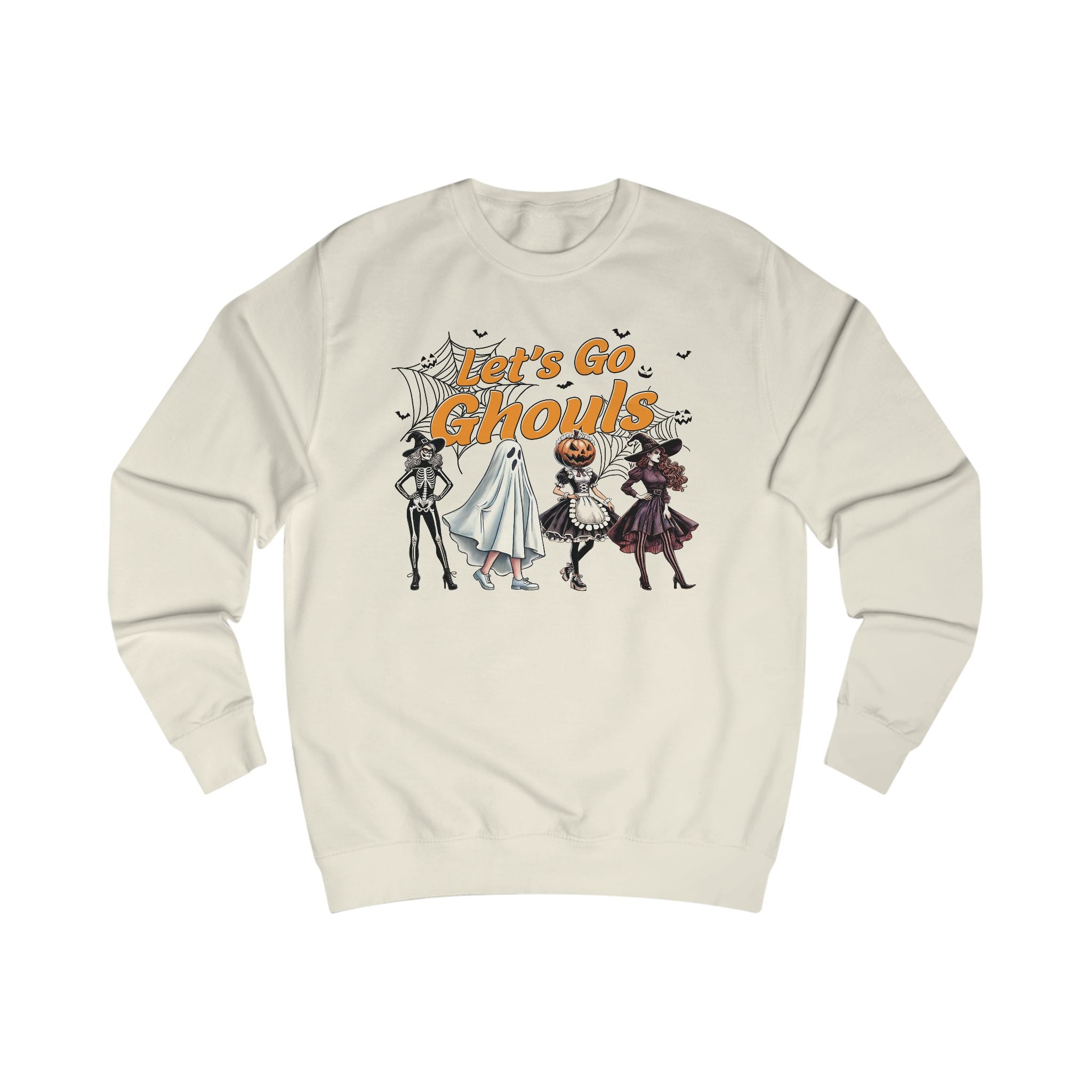 Halloween Unisex Sweatshirt - "Let's Go, Ghouls!" Cozy Casual Wear for Fall Parties, Trick-or-Treating, Spooky Season