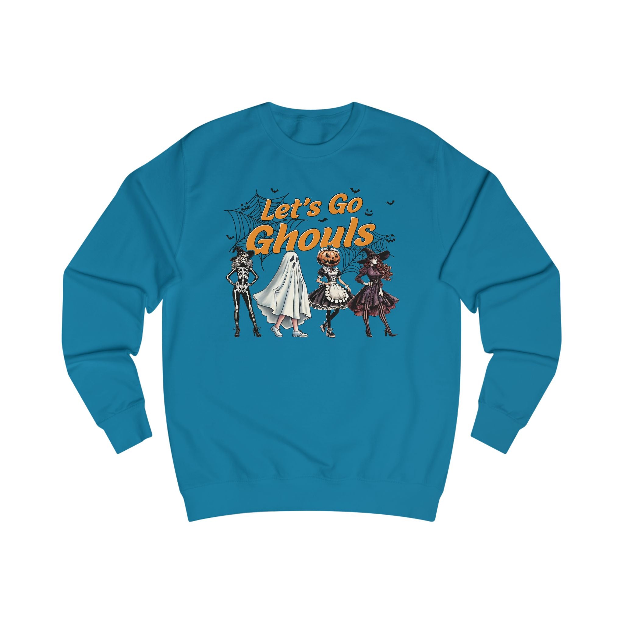 Halloween Unisex Sweatshirt - "Let's Go, Ghouls!" Cozy Casual Wear for Fall Parties, Trick-or-Treating, Spooky Season