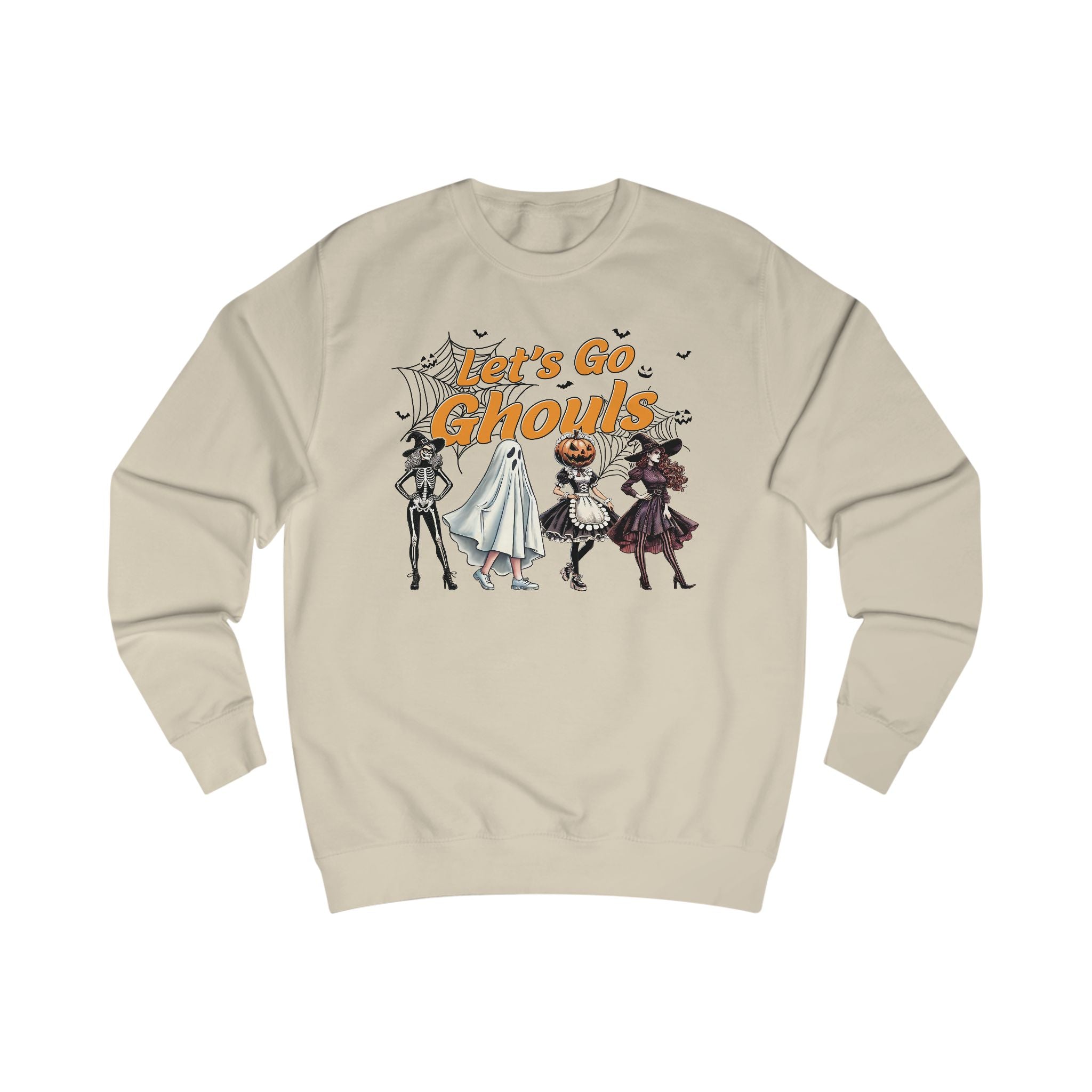 Halloween Unisex Sweatshirt - "Let's Go, Ghouls!" Cozy Casual Wear for Fall Parties, Trick-or-Treating, Spooky Season