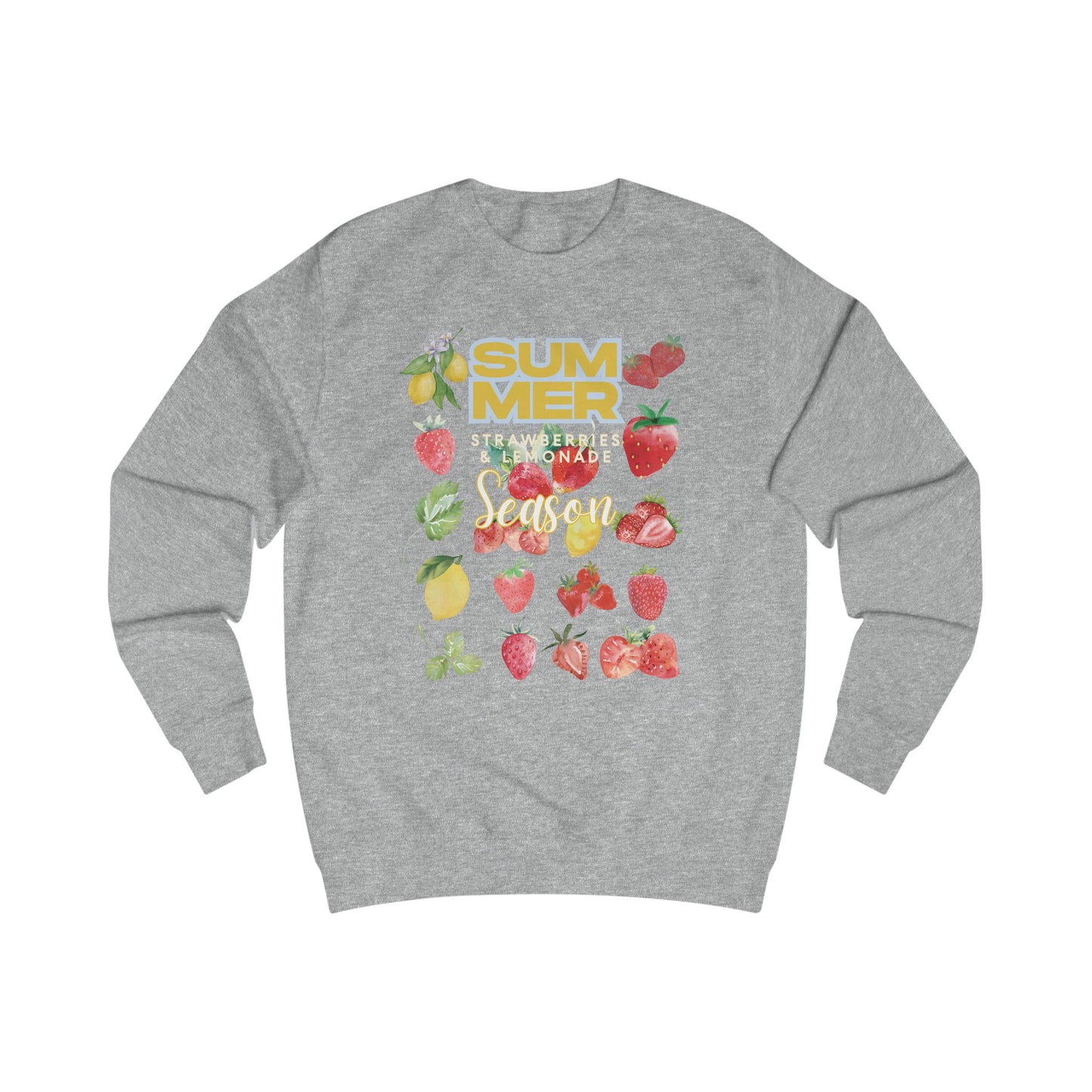 Summer Strawberries and  Lemonade Season Sweatshirt, Relaxed Fit Cozy Top, Gift for Fruit Lovers, Perfect for Casual Days, Ideal for Summer Celebrations
