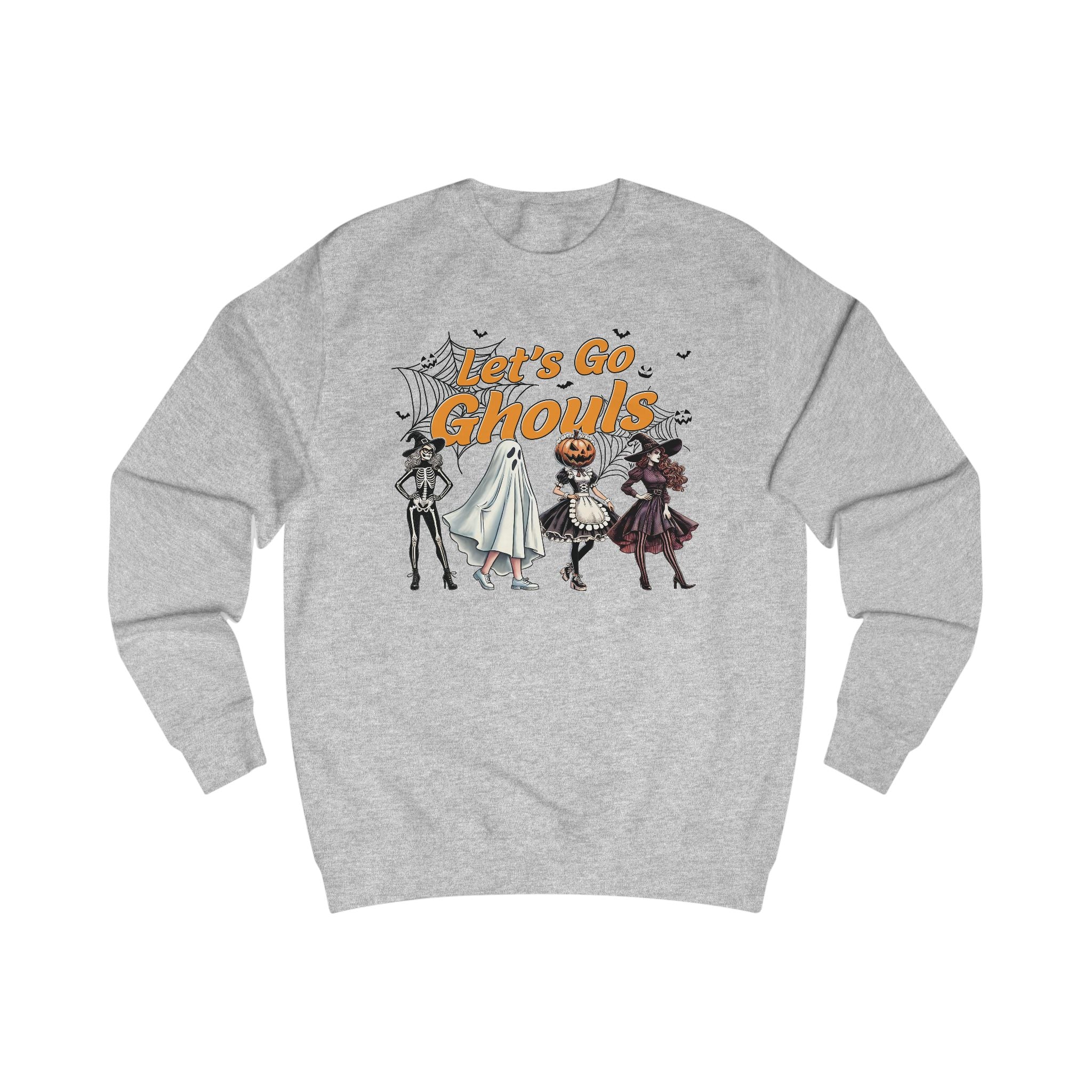 Halloween Unisex Sweatshirt - "Let's Go, Ghouls!" Cozy Casual Wear for Fall Parties, Trick-or-Treating, Spooky Season