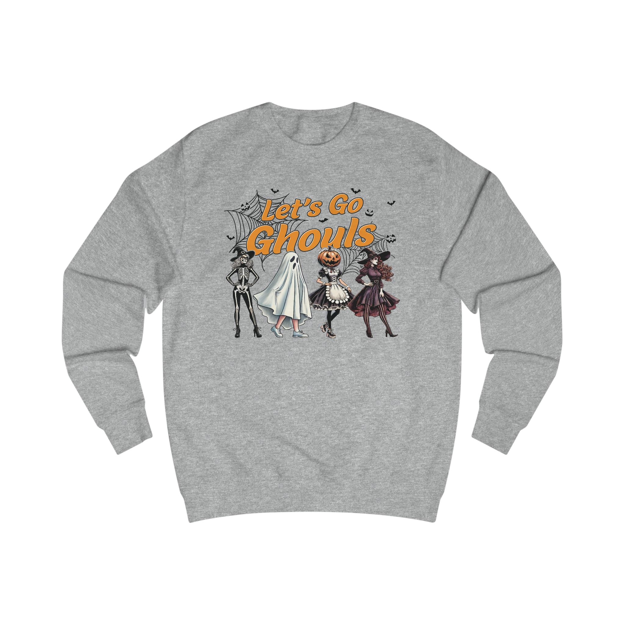 Halloween Unisex Sweatshirt - "Let's Go, Ghouls!" Cozy Casual Wear for Fall Parties, Trick-or-Treating, Spooky Season