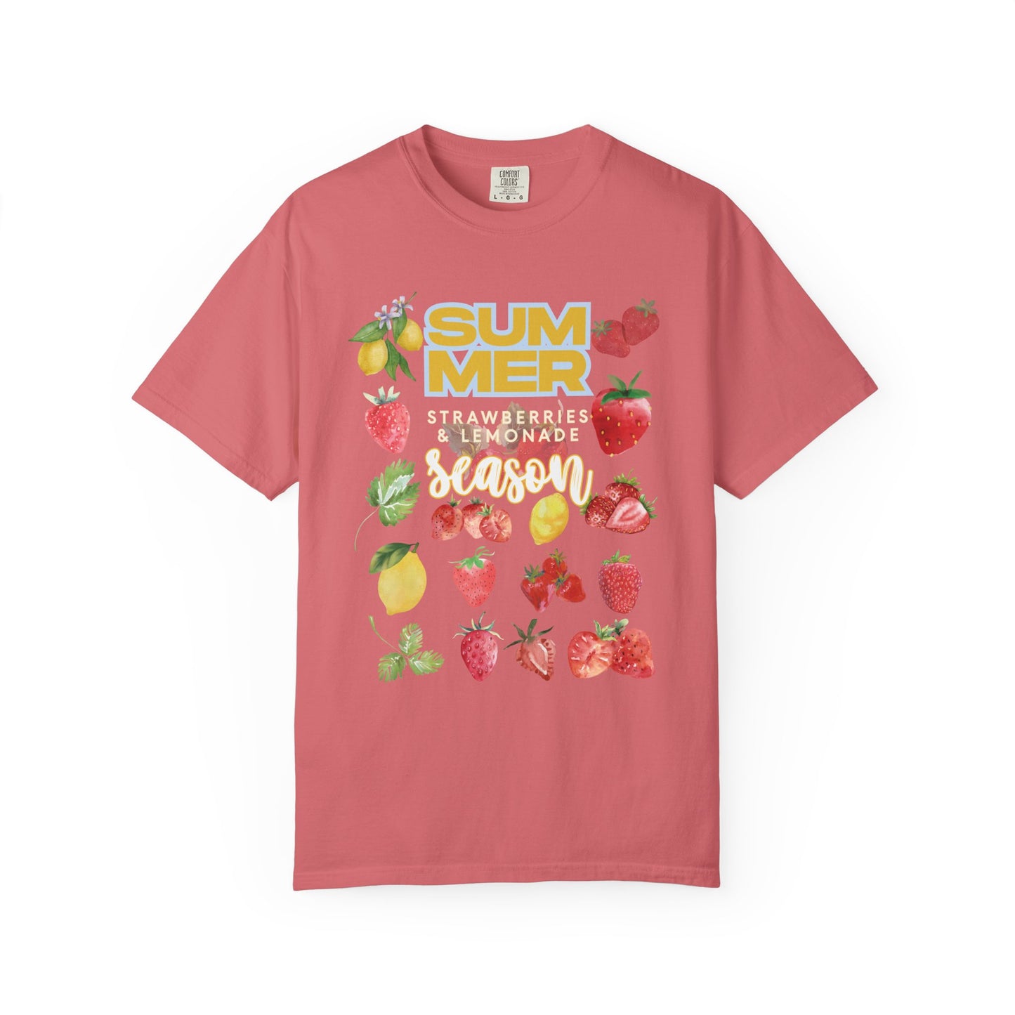 Strawberry Lemonade Shirt, Summer Fruit T-Shirt | Unisex Garment-Dyed Tee,  Summer Vibes, Gift for Foodies, Casual Wear