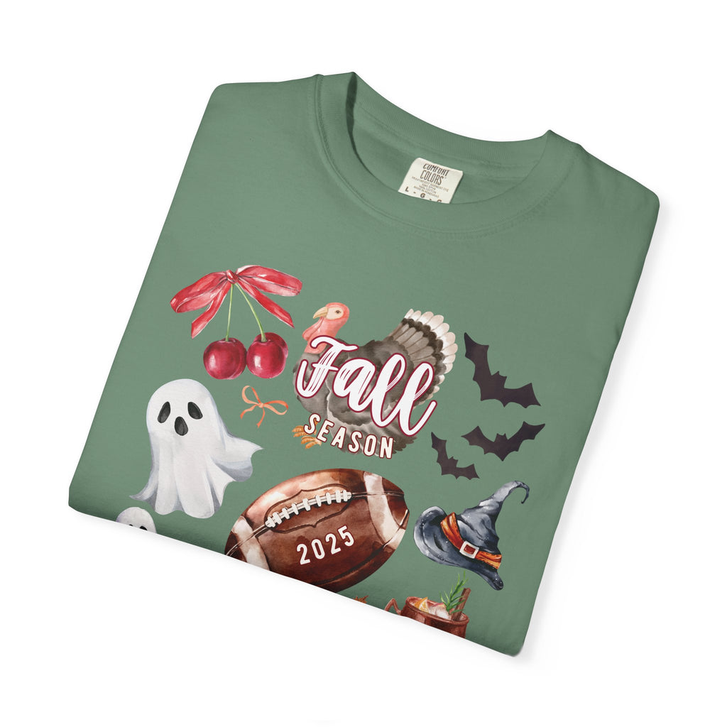 Fall-Themed Unisex Garment-Dyed T-Shirt, Autumn Tee, Halloween Shirt, Cozy Fall Apparel, Seasonal Fashion, Pumpkin Spice Tee