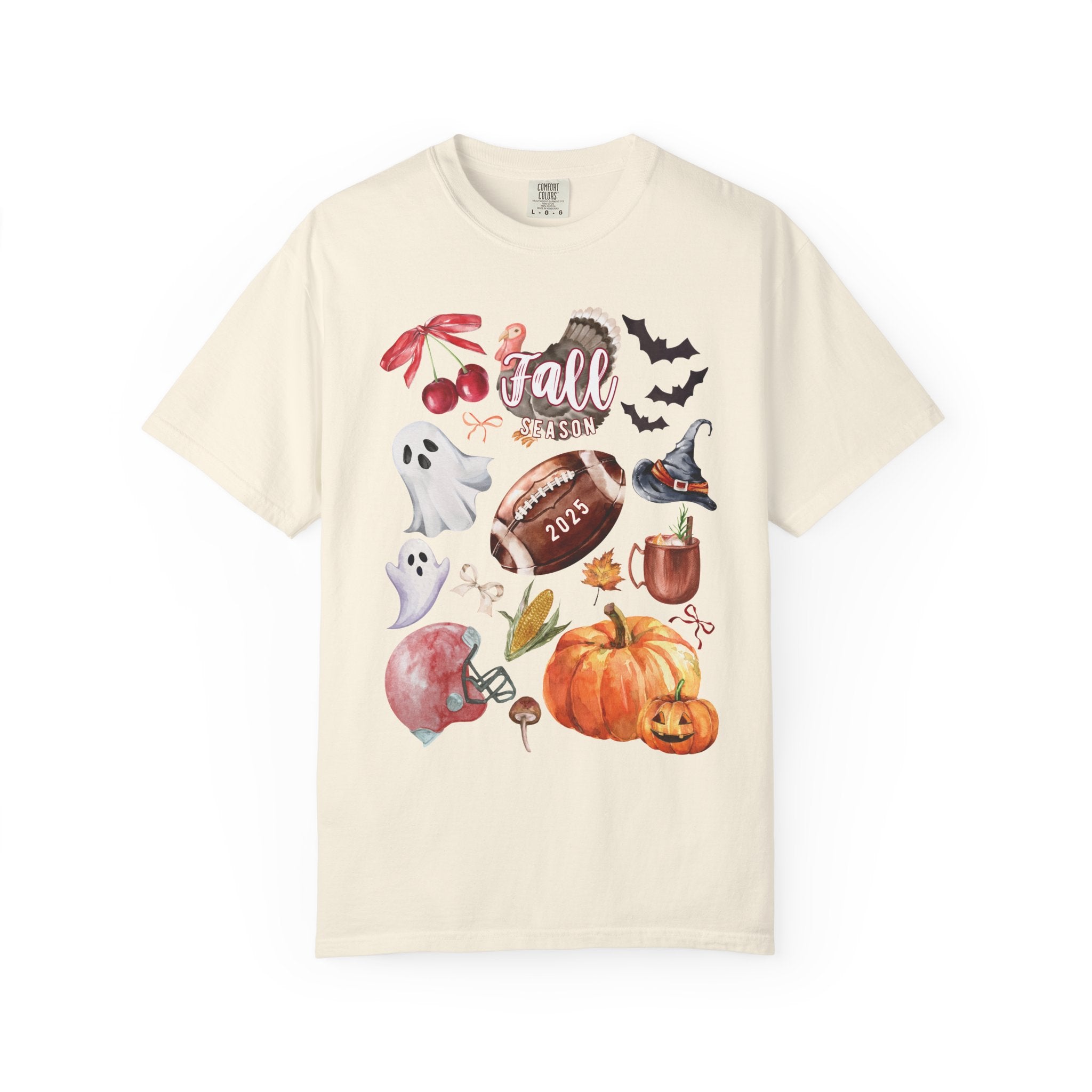 Fall-Themed Unisex Garment-Dyed T-Shirt, Autumn Tee, Halloween Shirt, Cozy Fall Apparel, Seasonal Fashion, Pumpkin Spice Tee