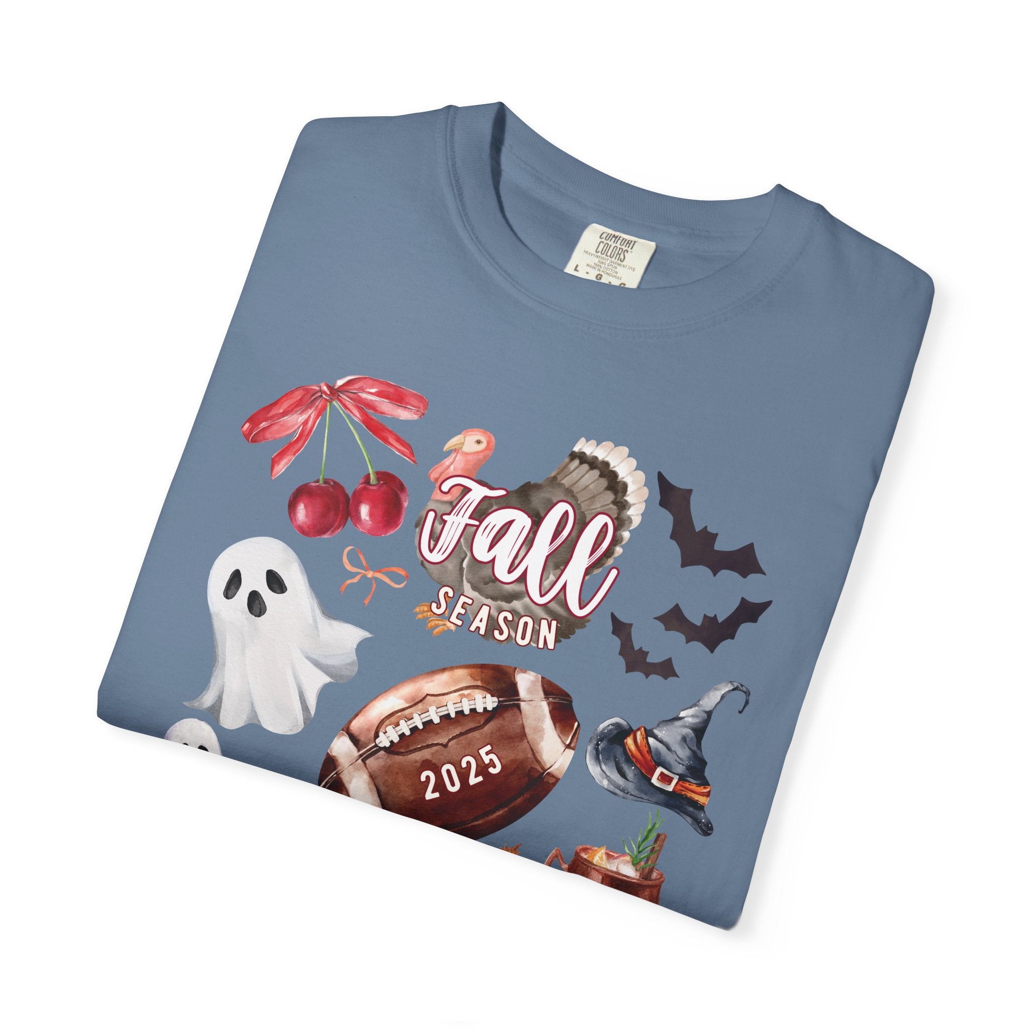 Fall-Themed Unisex Garment-Dyed T-Shirt, Autumn Tee, Halloween Shirt, Cozy Fall Apparel, Seasonal Fashion, Pumpkin Spice Tee