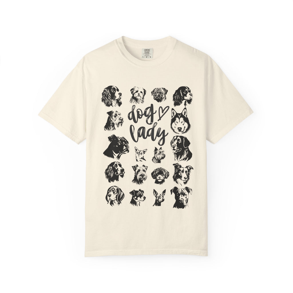Dog Mom dog lady featuring different dog breeds vintage t-shirt