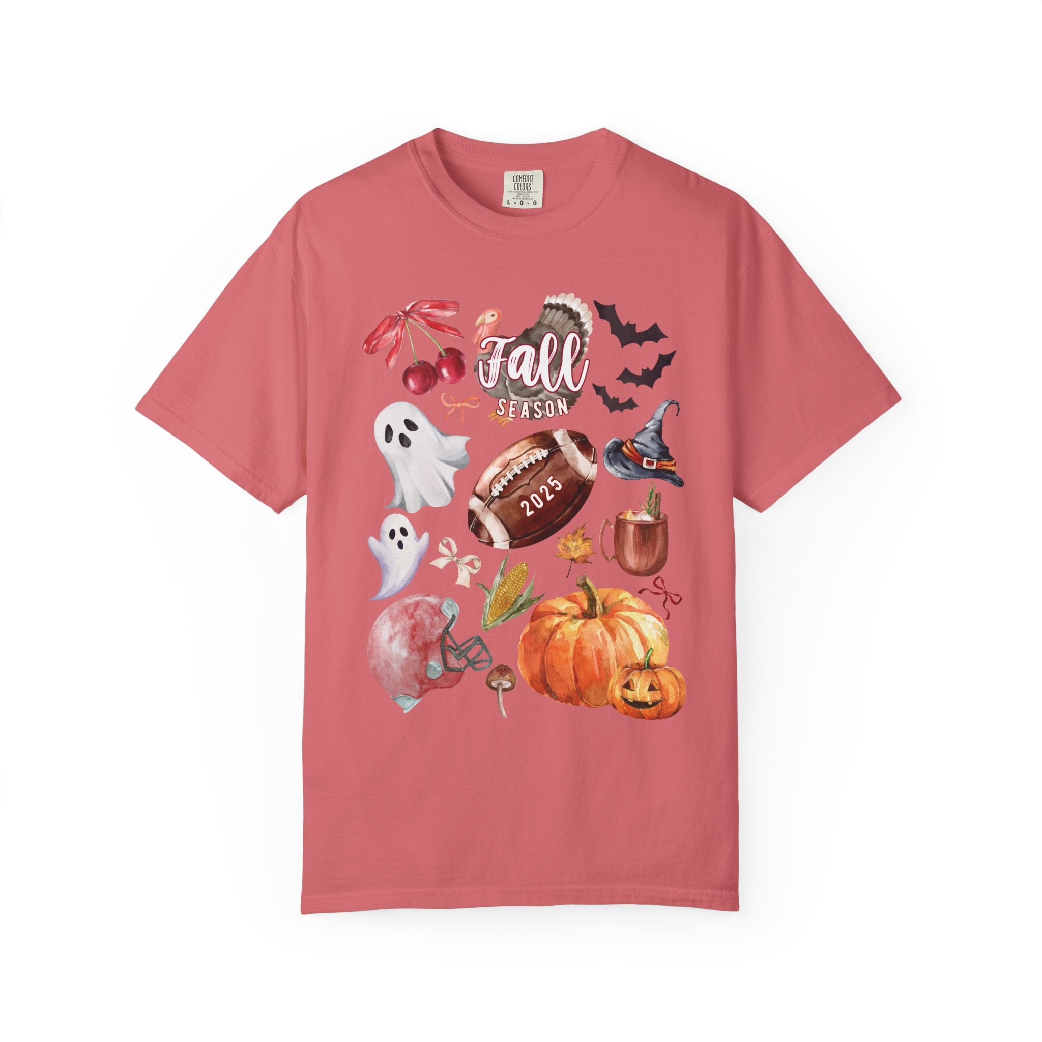 Fall-Themed Unisex Garment-Dyed T-Shirt, Autumn Tee, Halloween Shirt, Cozy Fall Apparel, Seasonal Fashion, Pumpkin Spice Tee