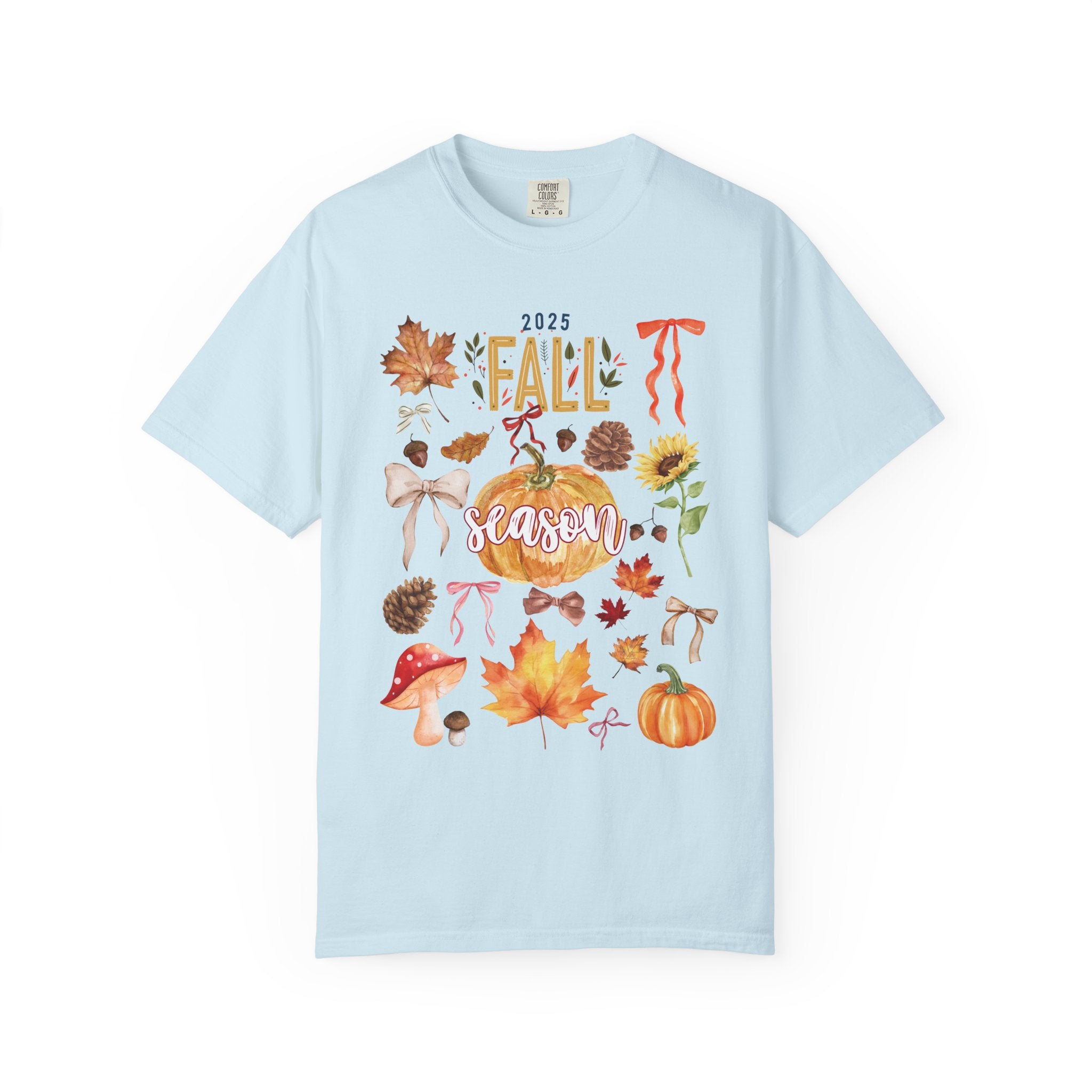 Fall Season Unisex Garment-Dyed T-Shirt, Autumn Apparel, Seasonal Fashion, Cozy Gift, Thanksgiving Tee, Pumpkin Design
