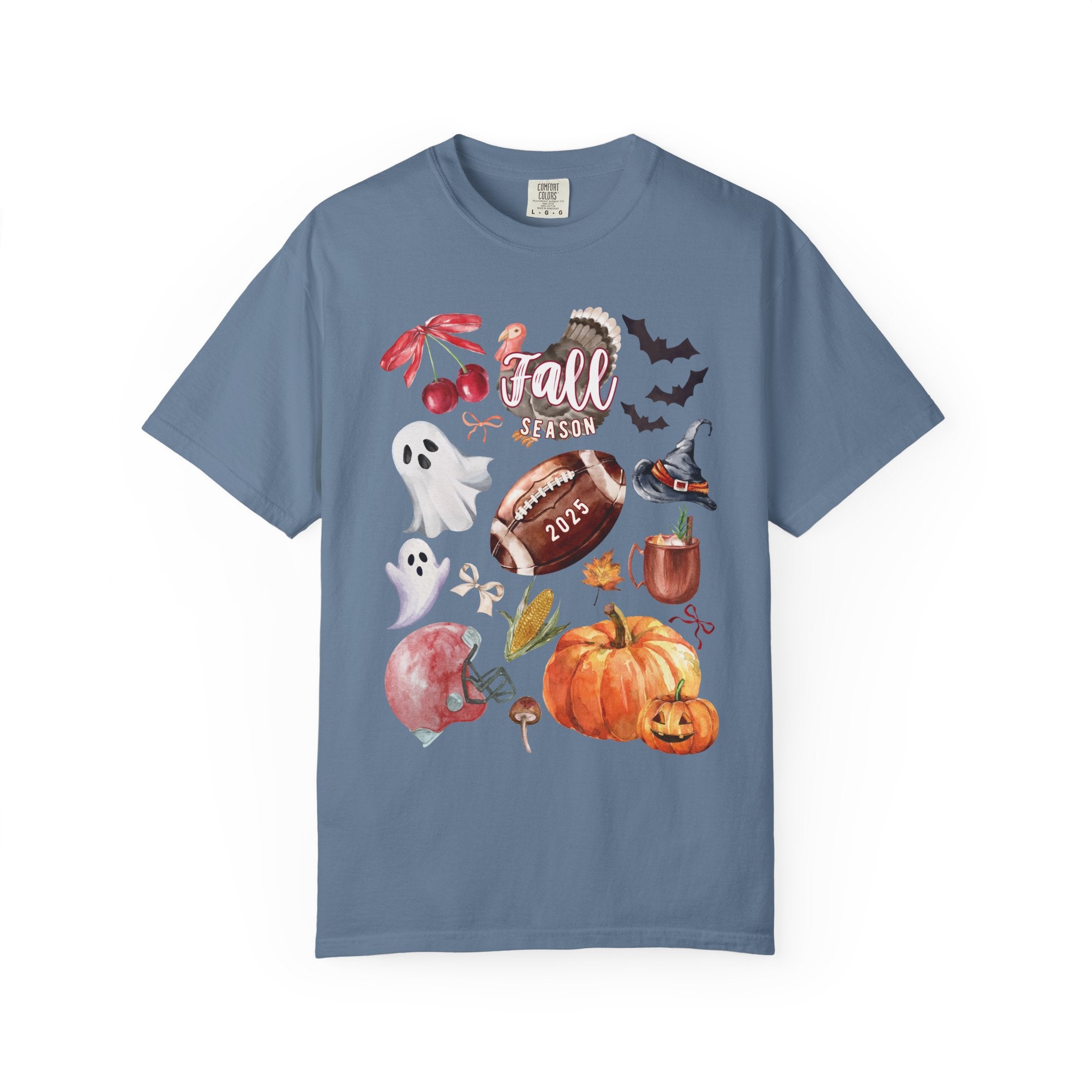 Fall-Themed Unisex Garment-Dyed T-Shirt, Autumn Tee, Halloween Shirt, Cozy Fall Apparel, Seasonal Fashion, Pumpkin Spice Tee
