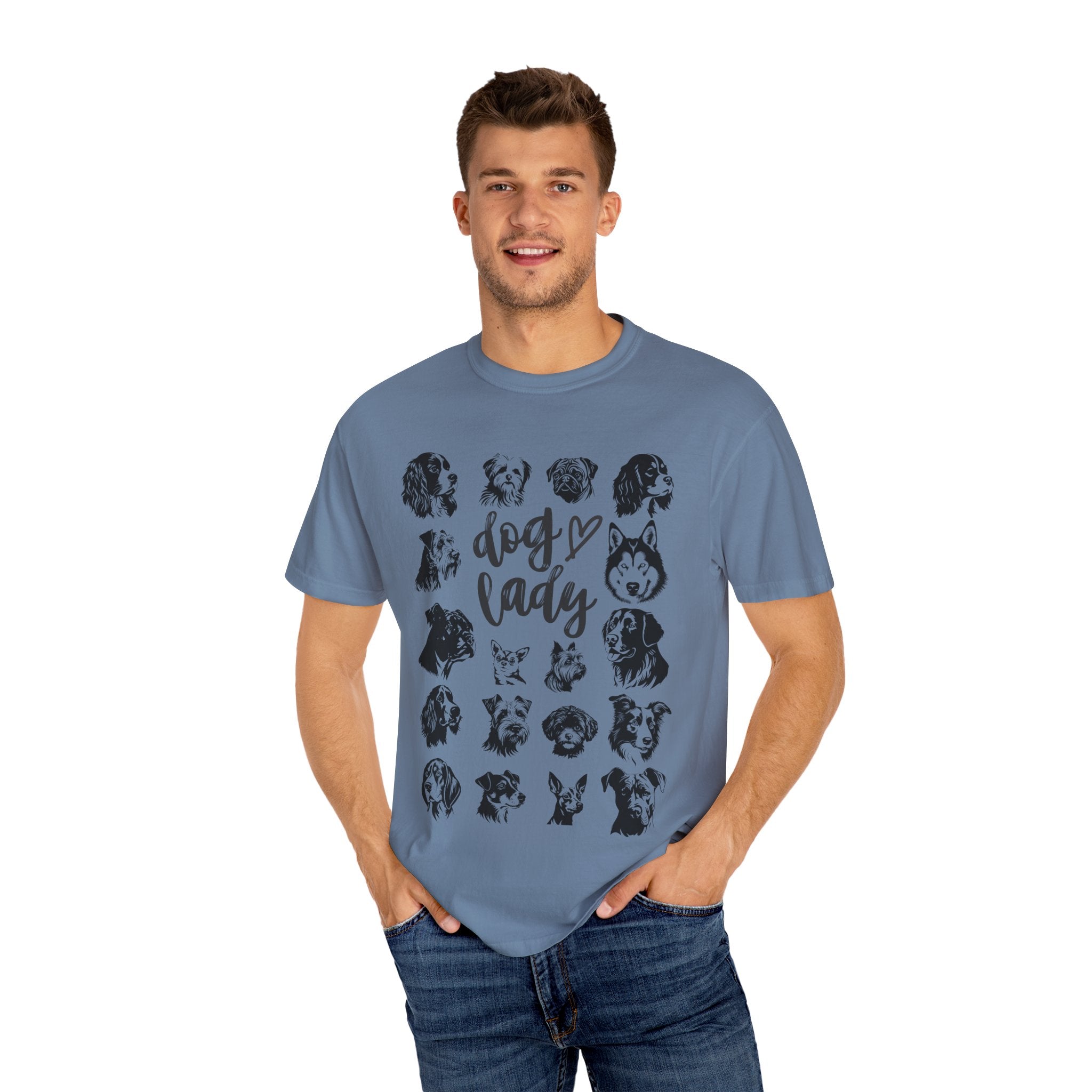 Dog Mom dog lady featuring different dog breeds vintage t-shirt