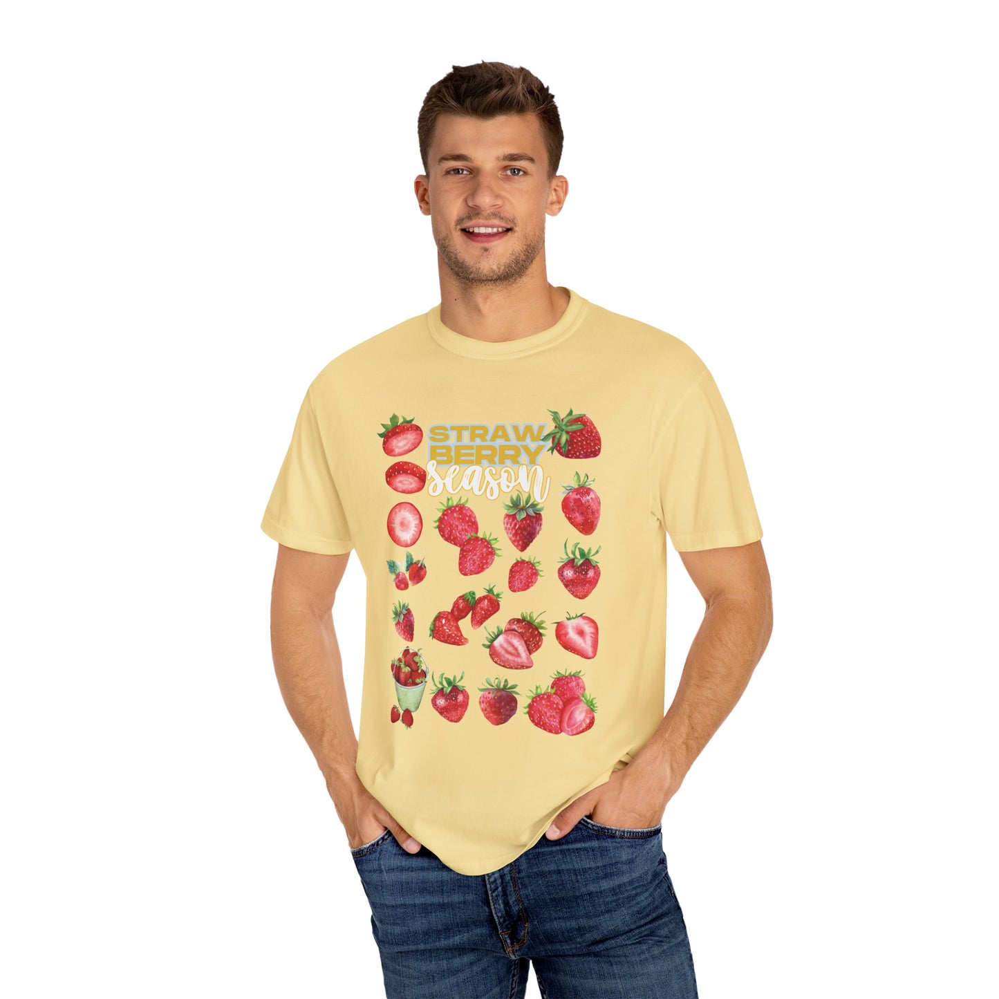 Strawberry Season T-Shirt, Summer Tee, Fruit Lover Gift, Unisex Casual Wear, Fun Graphic Shirt, Cute Outfit Idea