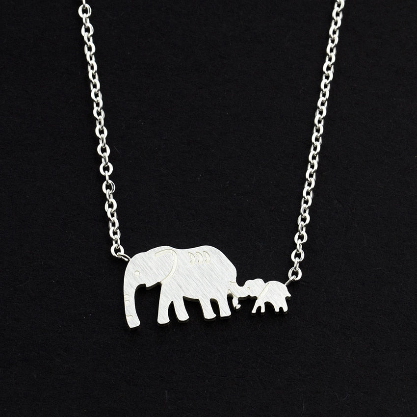 Mama and Baby Elephant necklace