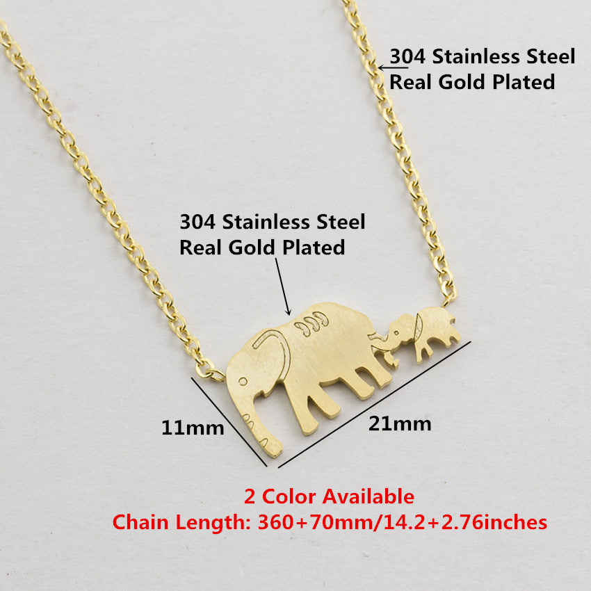 Mama and Baby Elephant necklace