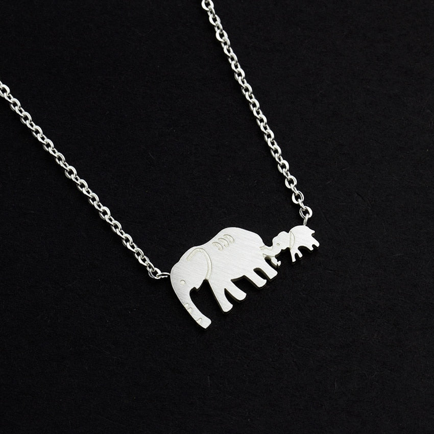 Mama and Baby Elephant necklace