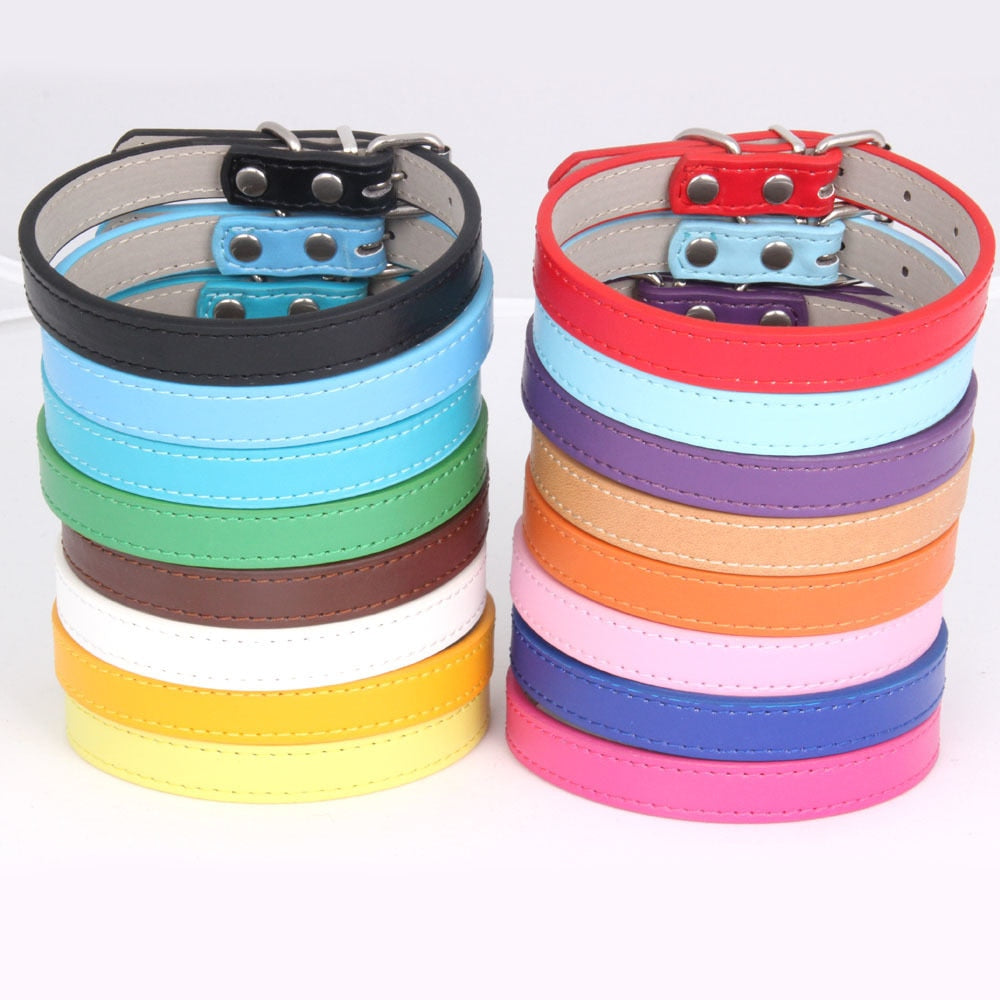 Soft Adjustable Leather Pet/Dog Collar