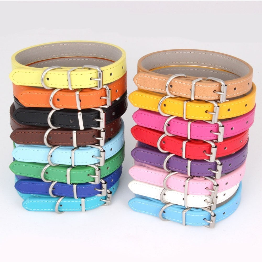 Soft Adjustable Leather Pet/Dog Collar