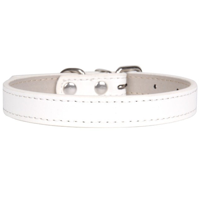 Soft Adjustable Leather Pet/Dog Collar