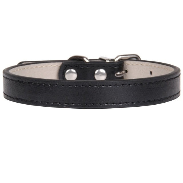 Soft Adjustable Leather Pet/Dog Collar
