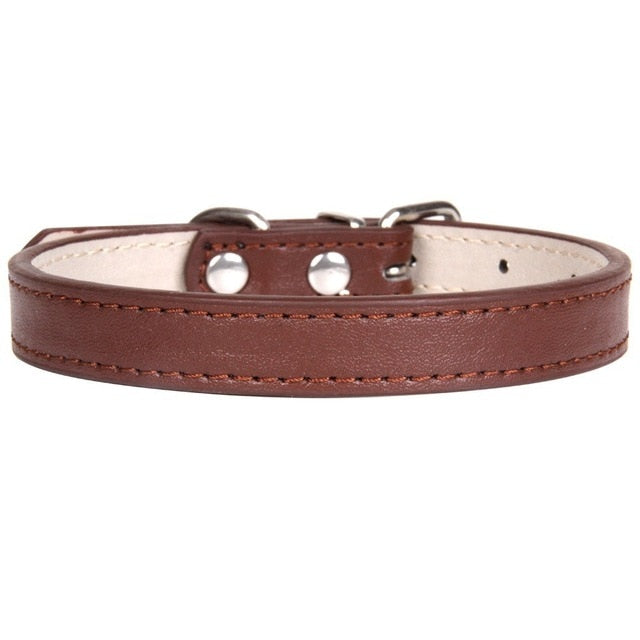 Soft Adjustable Leather Pet/Dog Collar
